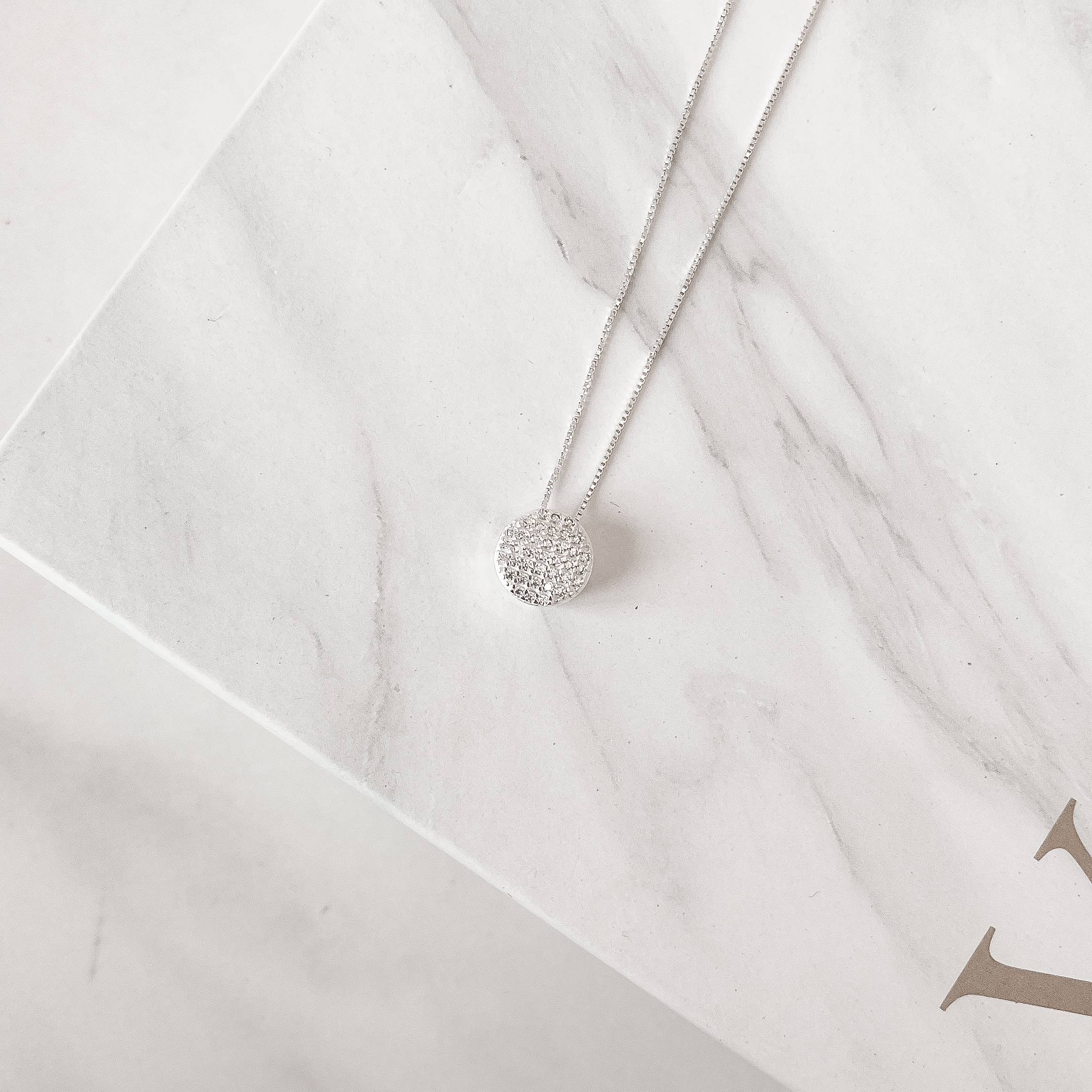 Imagem Colar círculo cravejado passante 10mm 45cm