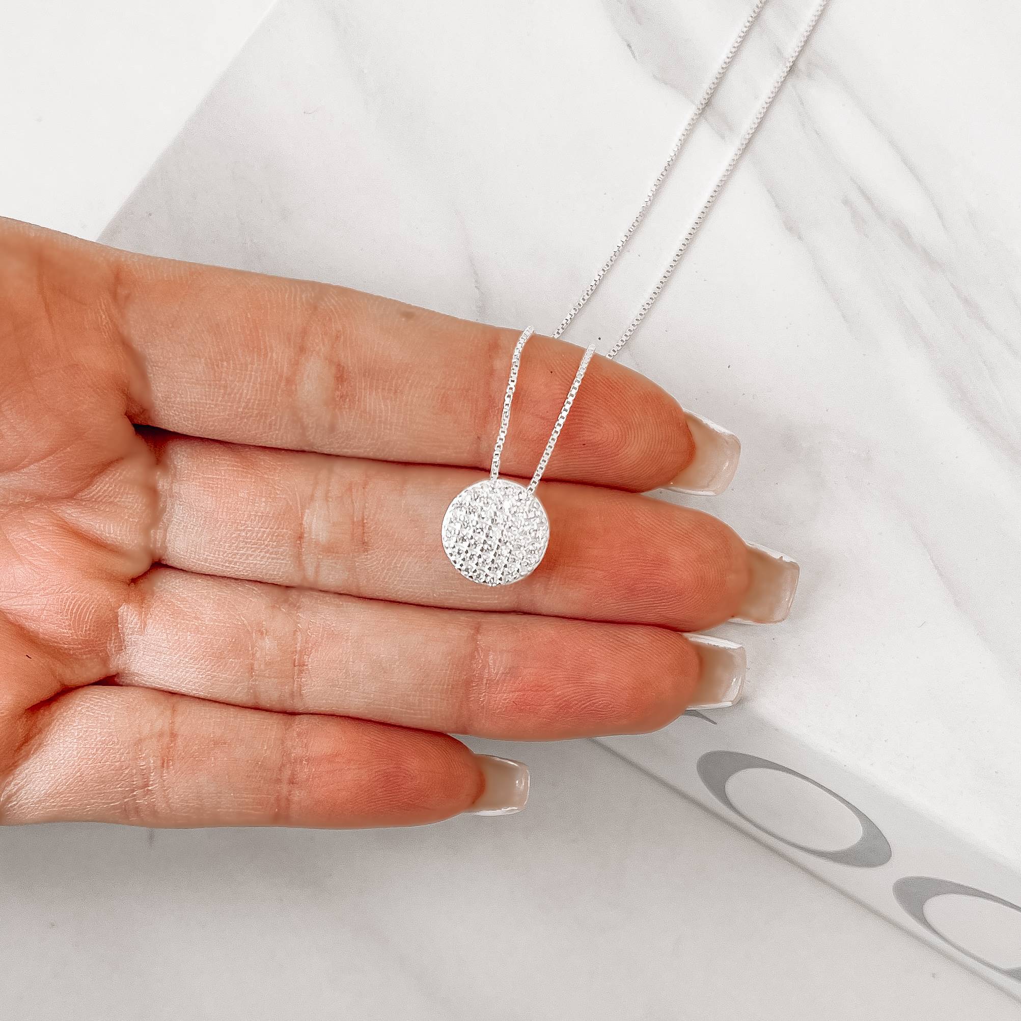 Imagem Secundária Colar círculo cravejado passante 10mm 45cm