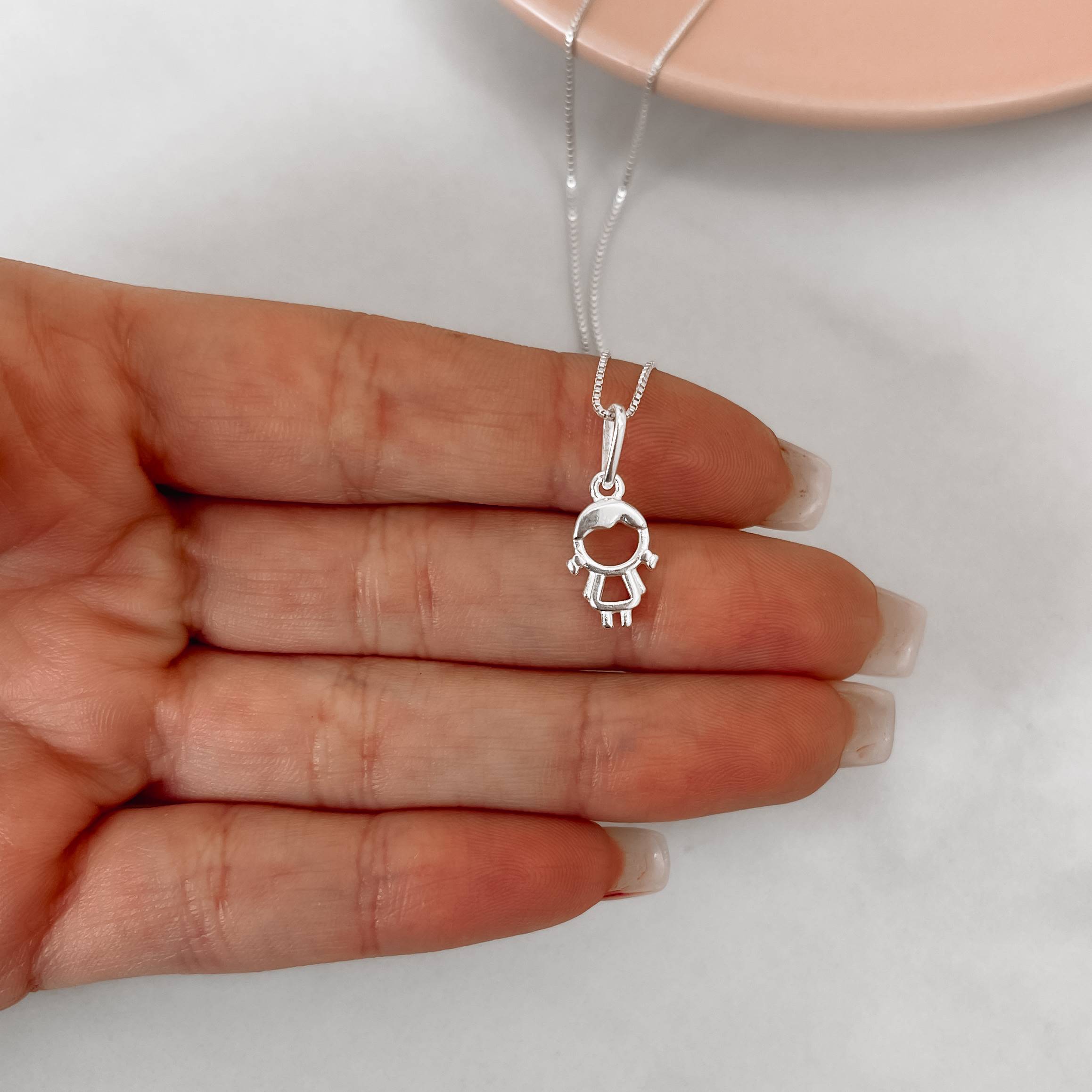 Imagem Secundária Colar pingente menina 11mm 45cm