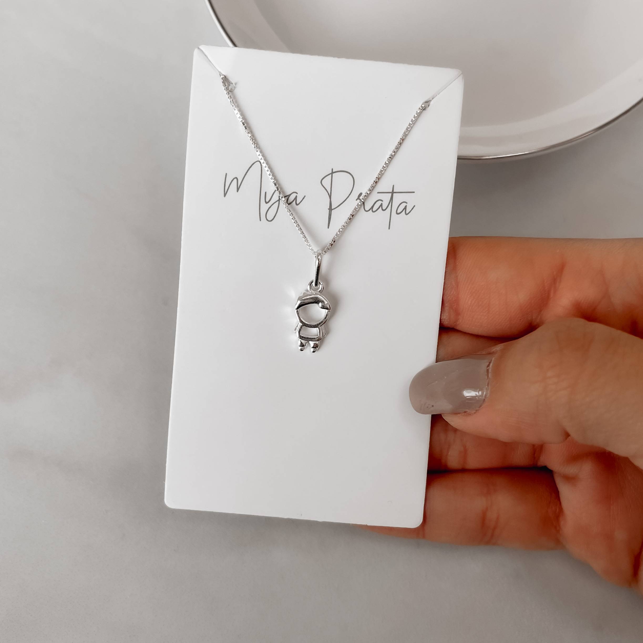 Imagem Colar pingente menino 12mm 45cm