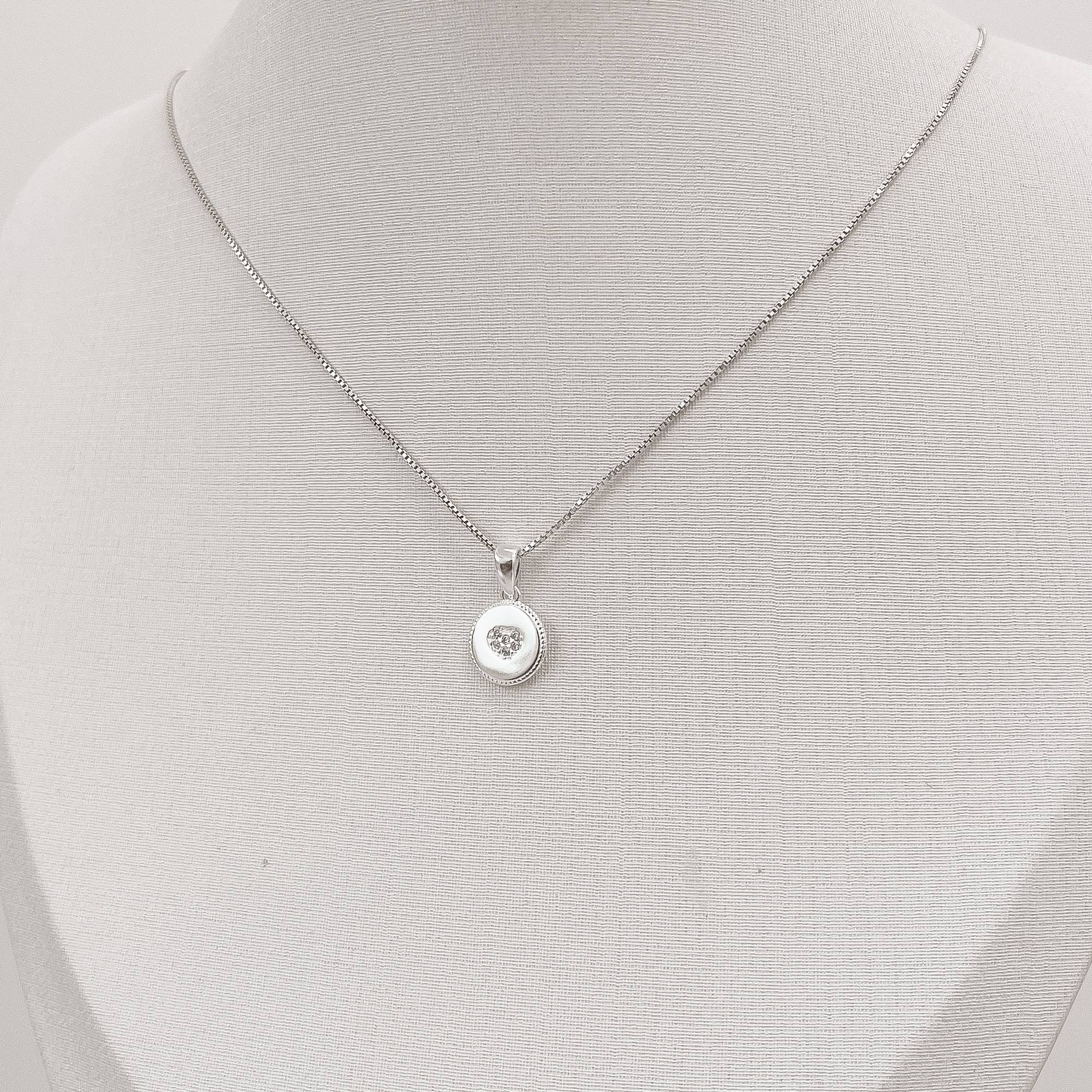 Imagem Secundária Colar pingente medalha coração cravejado 9mm 45cm