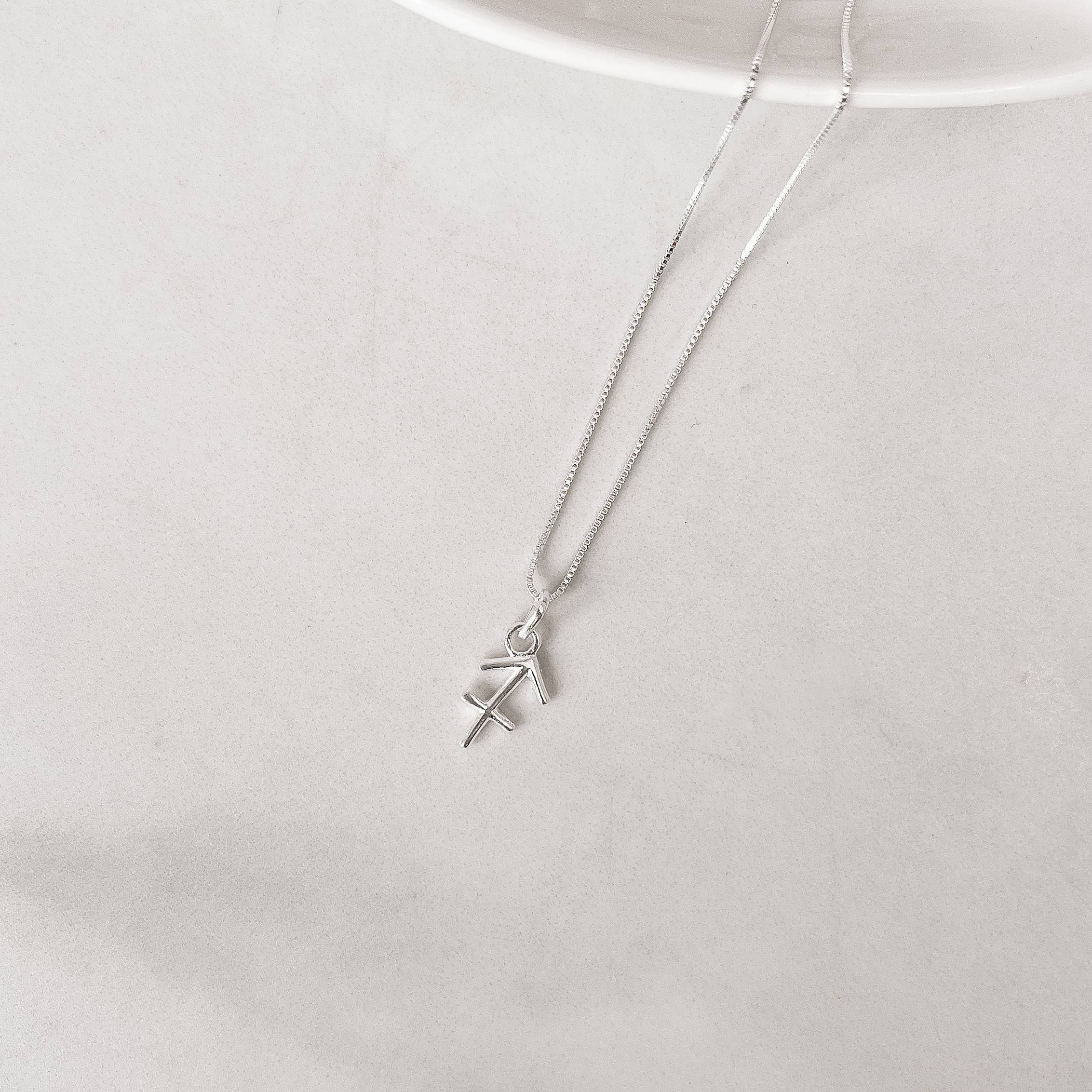 Imagem Secundária Colar pingente signo Sagitário 12mm 45cm