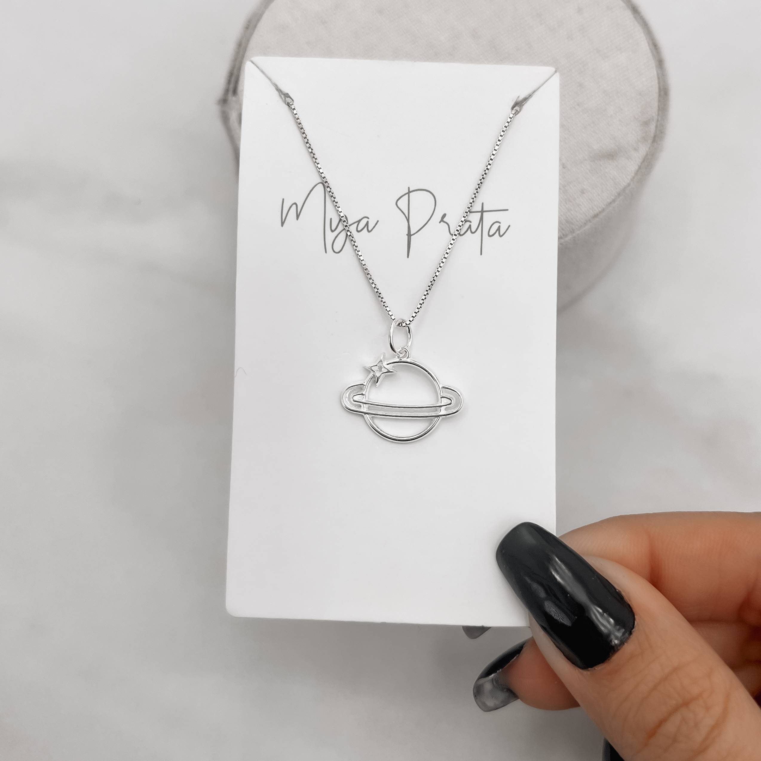 Imagem Colar pingente planeta 19mm 45cm