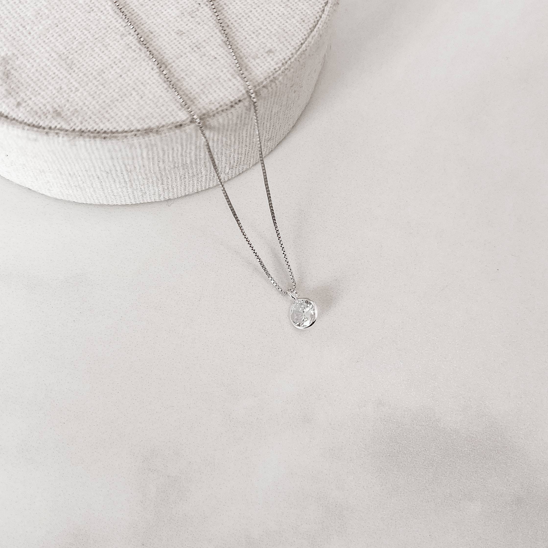 Imagem Colar zircônia redonda 6mm 45cm