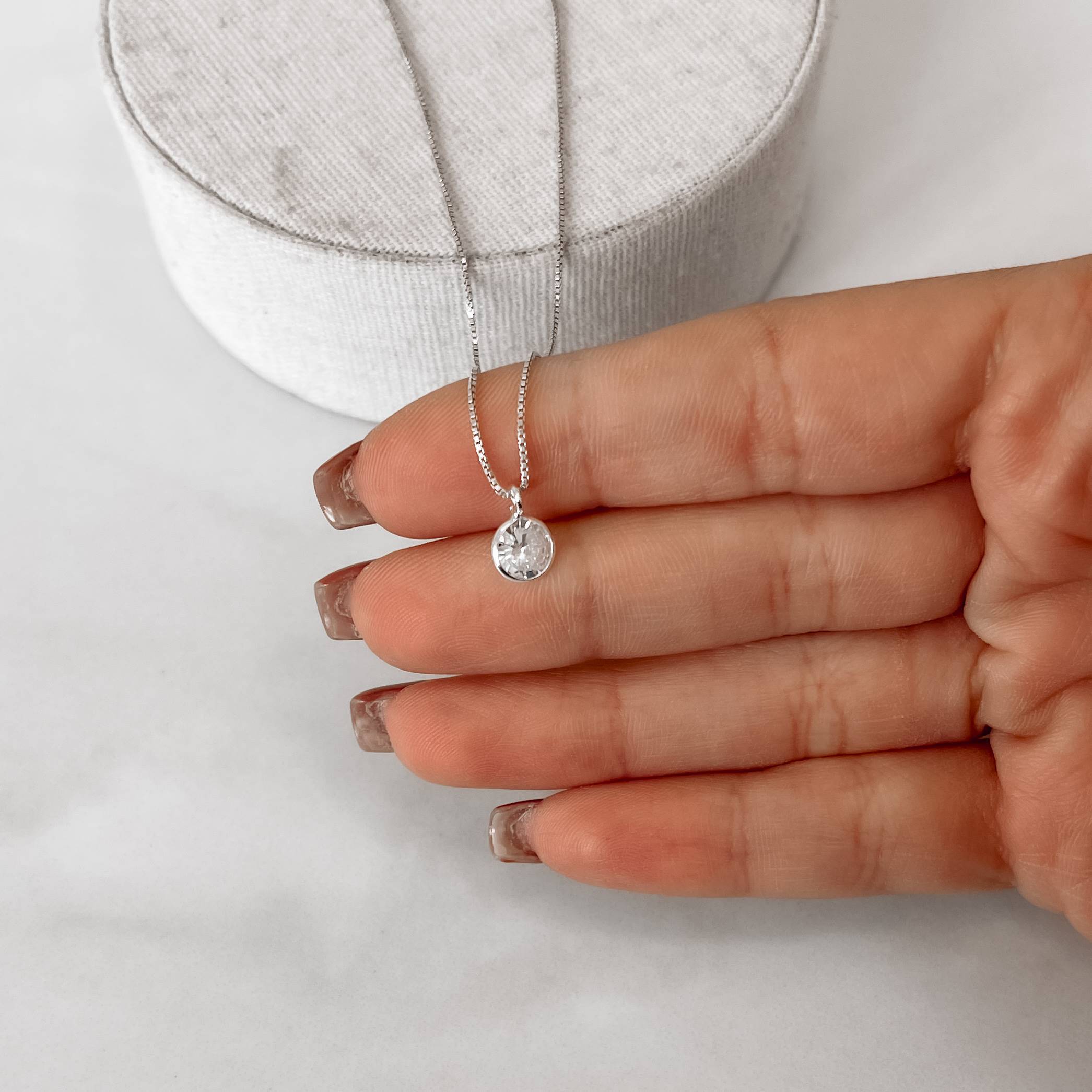 Imagem Secundária Colar zircônia redonda 6mm 45cm