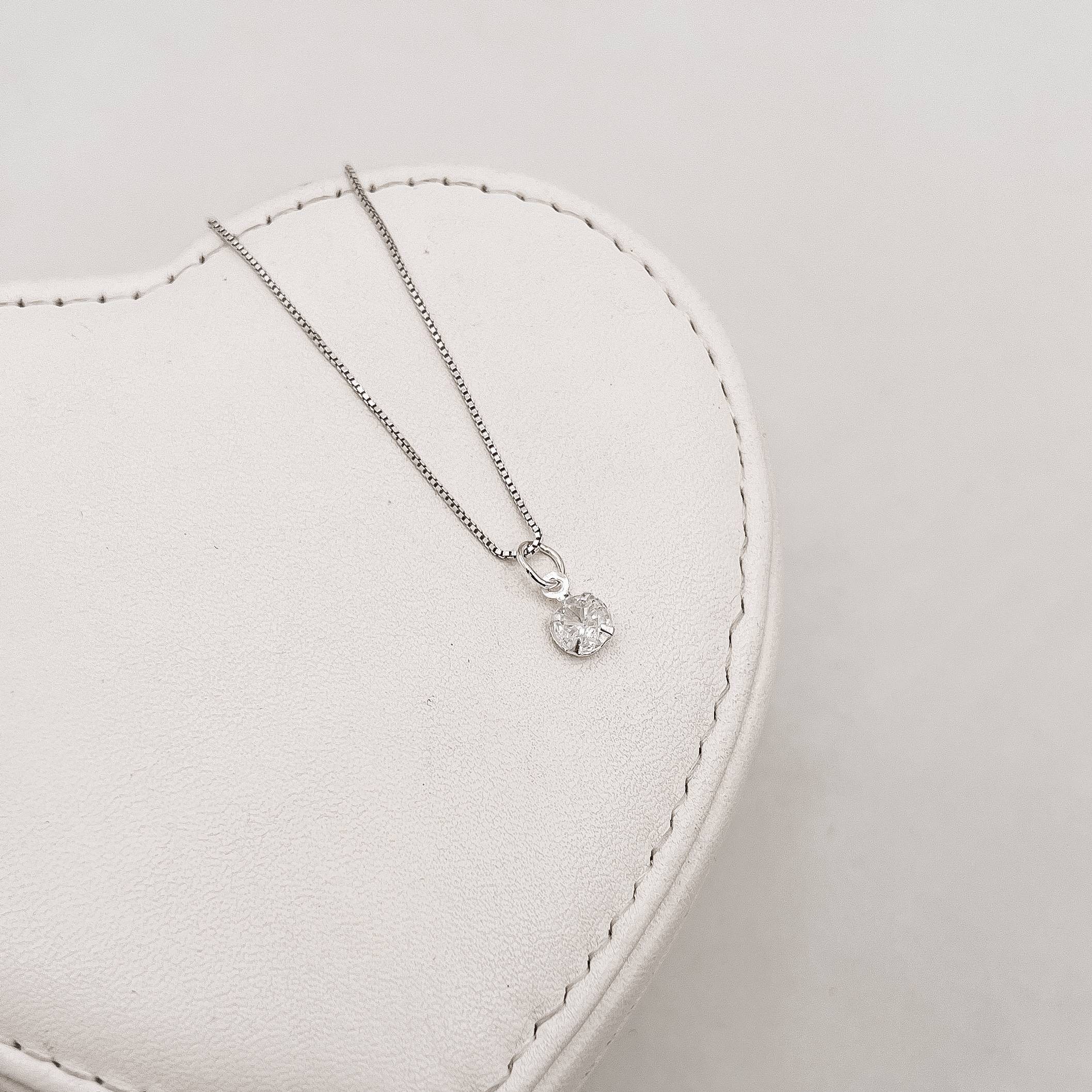 Imagem Colar pingente zircônia 5mm 40cm