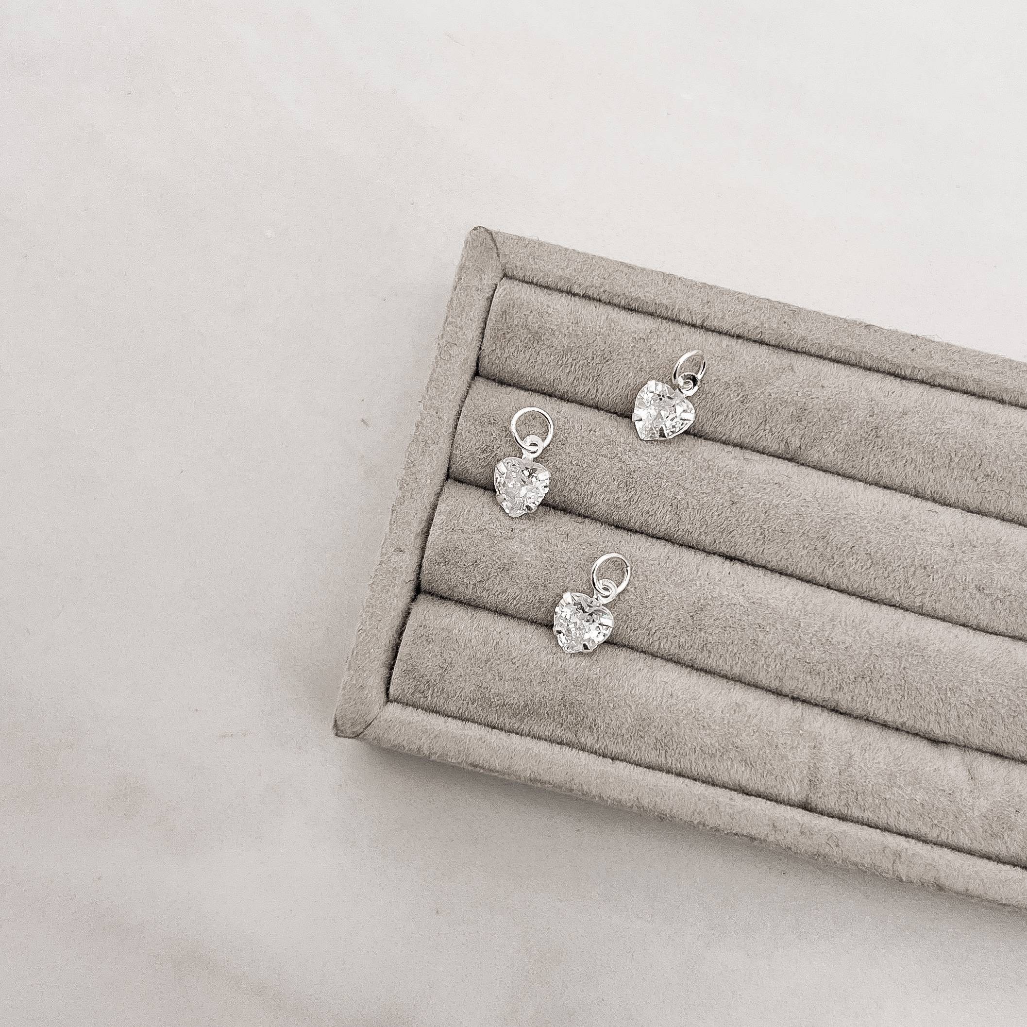 Pingente zircônia coração 6mm