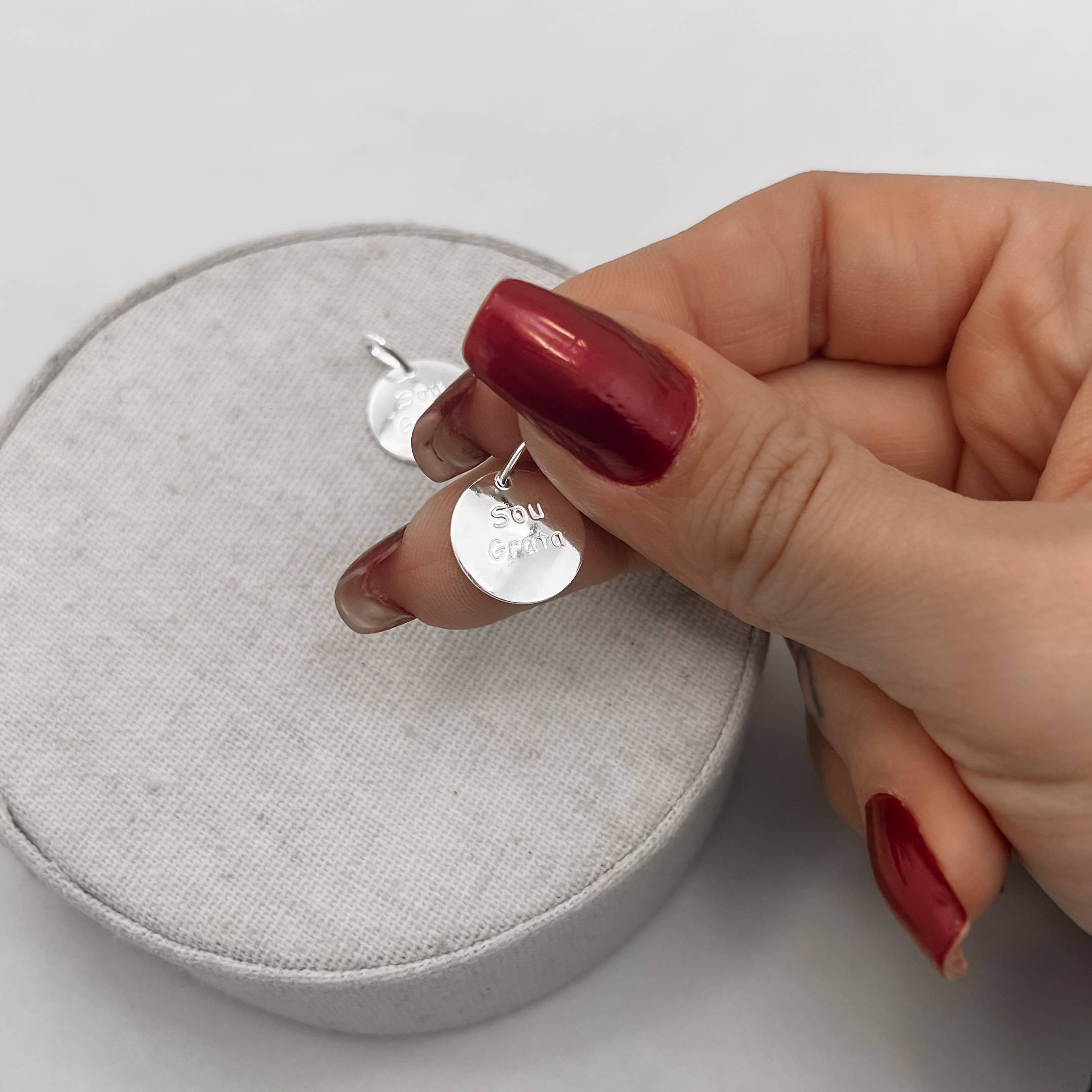 Imagem Secundária Pingente medalha sou grata 13mm