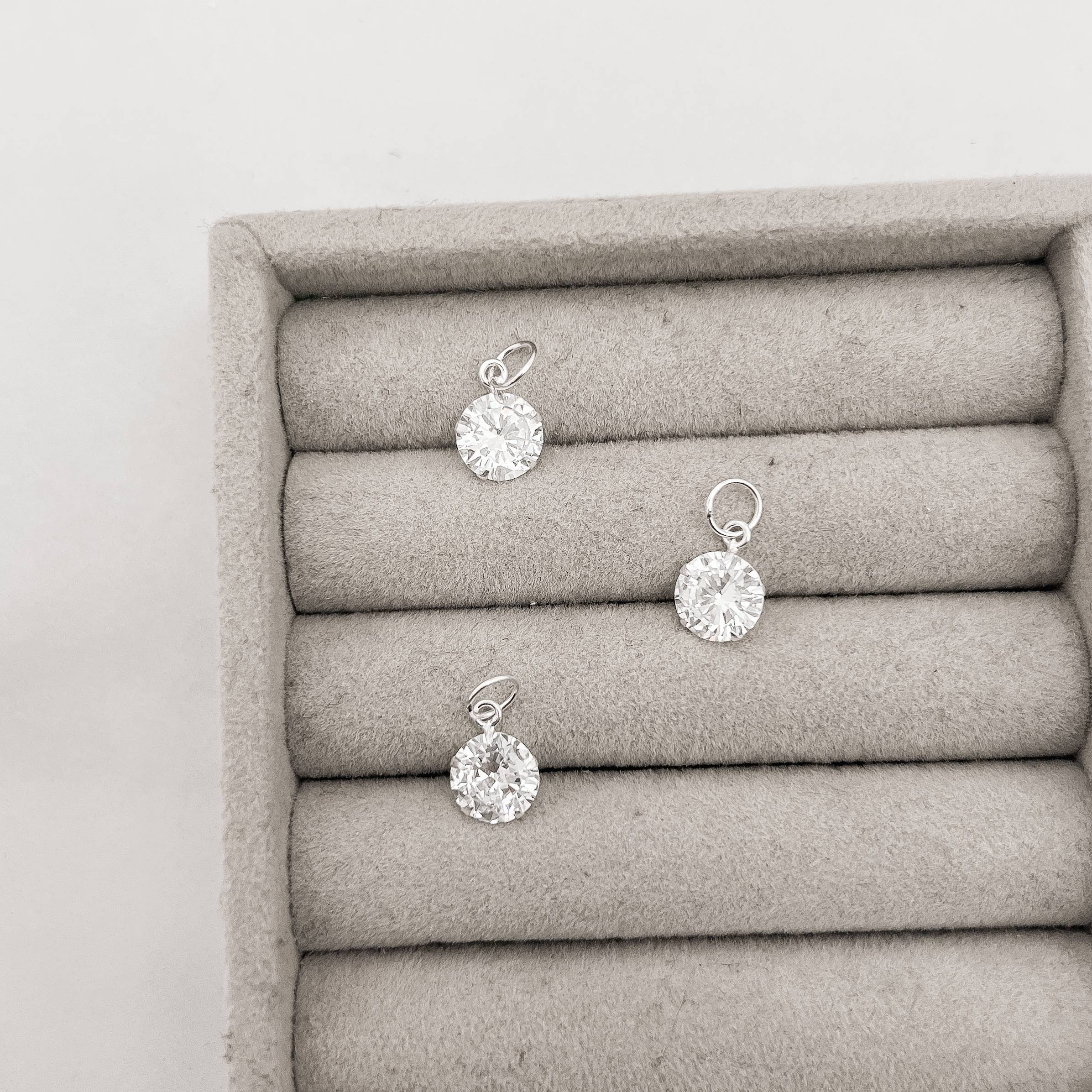 Pingente zircônia redonda cristal 8mm