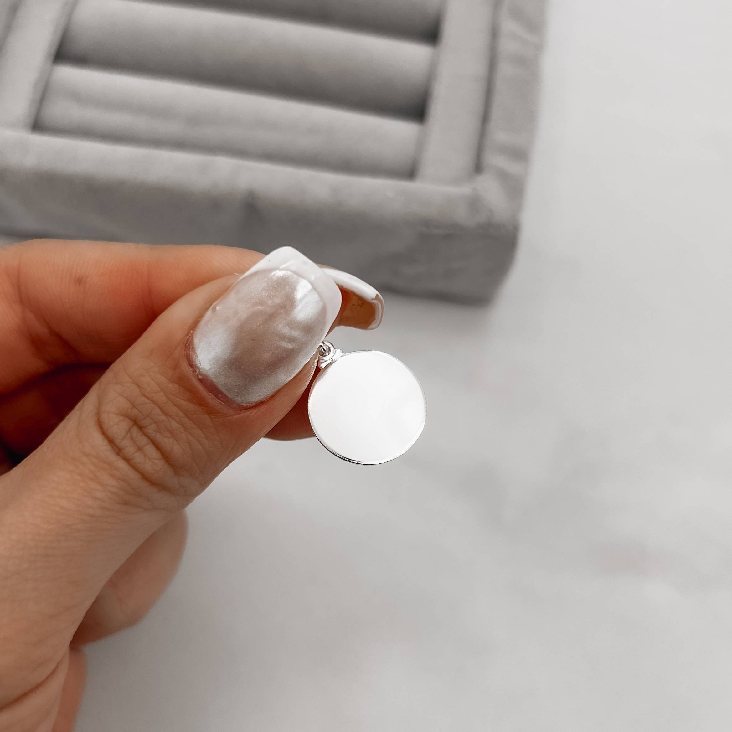 Pingente medalha lisa 15mm