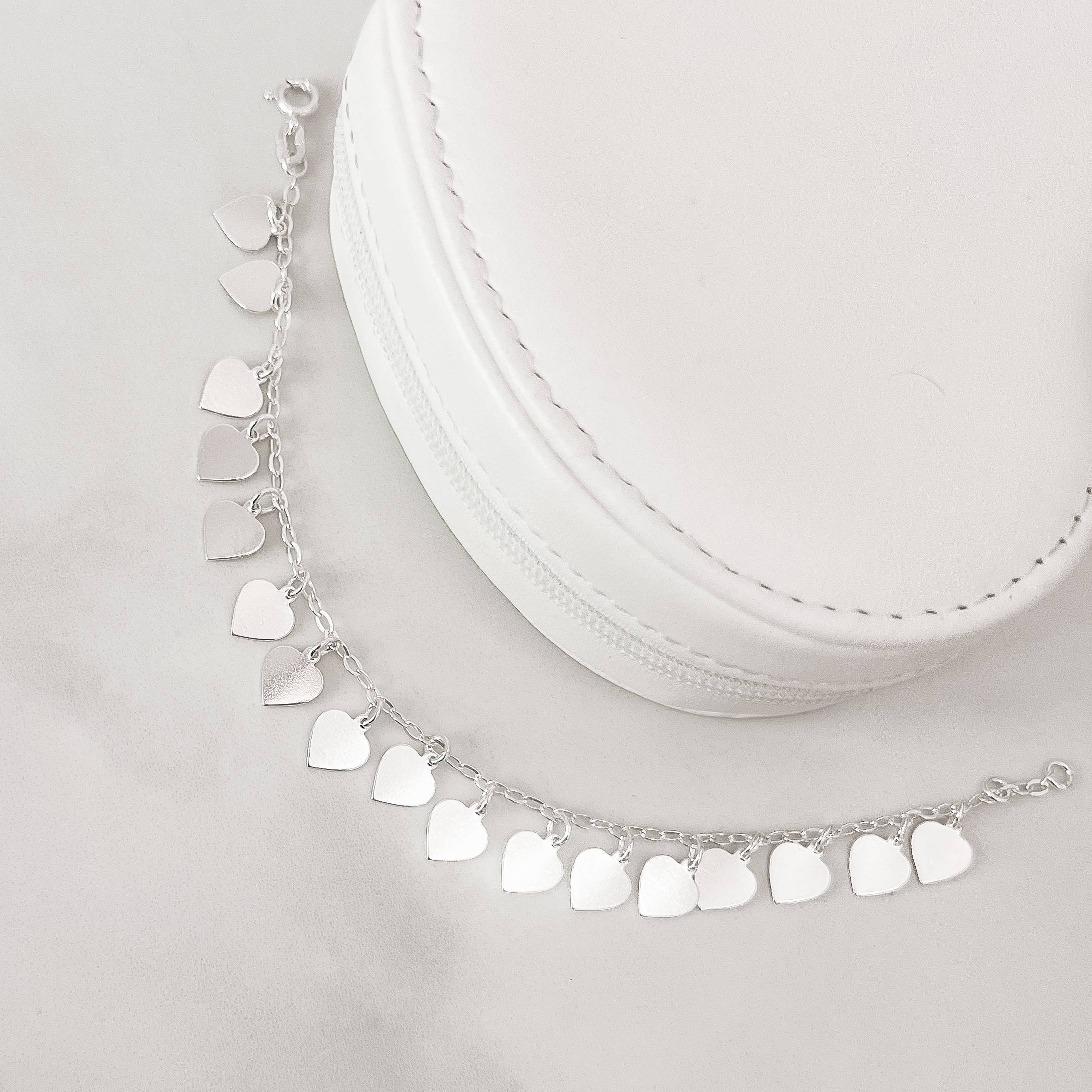 Imagem Pulseira pingentes coração 8mm