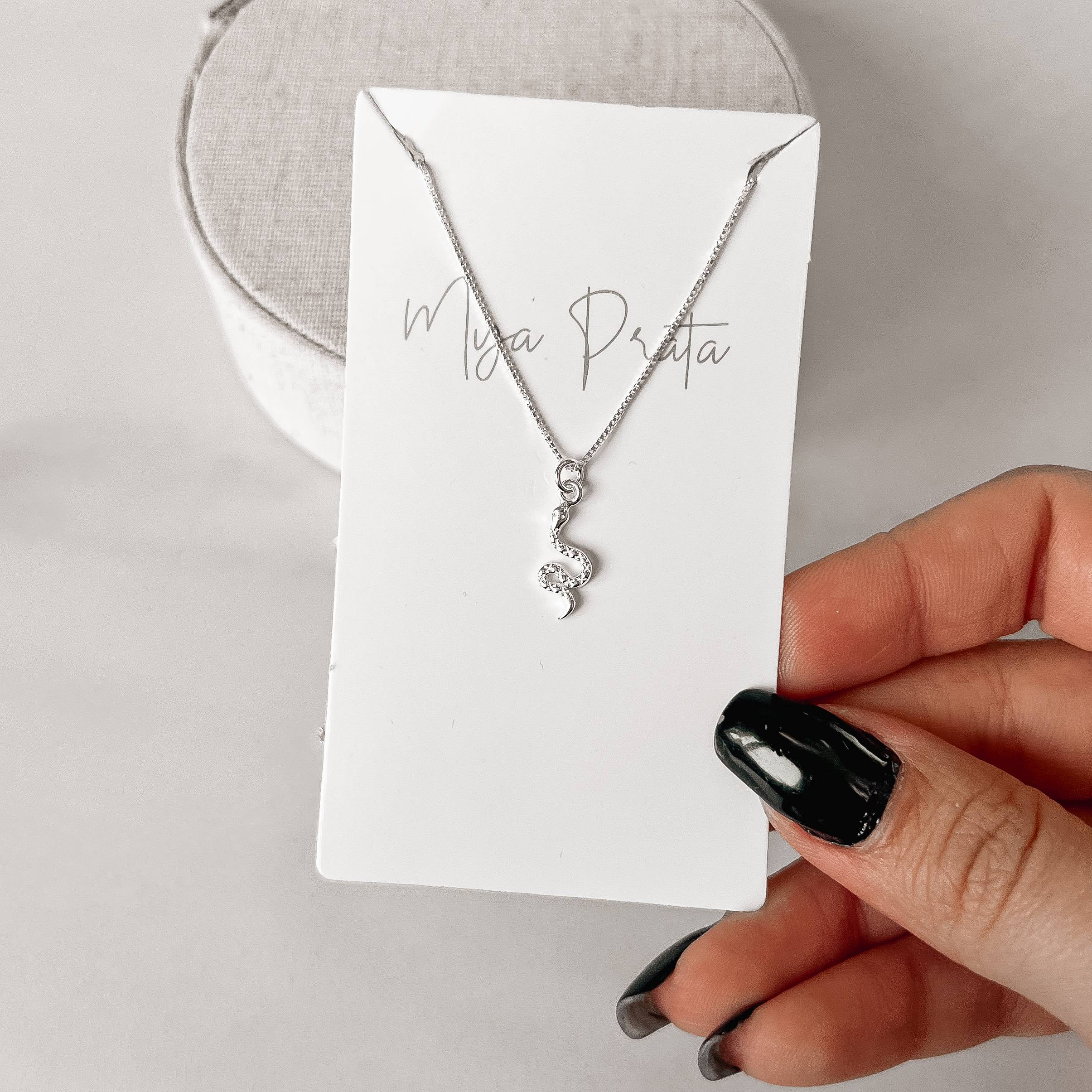 Imagem Colar pingente cobra 13mm 45cm com alongadora