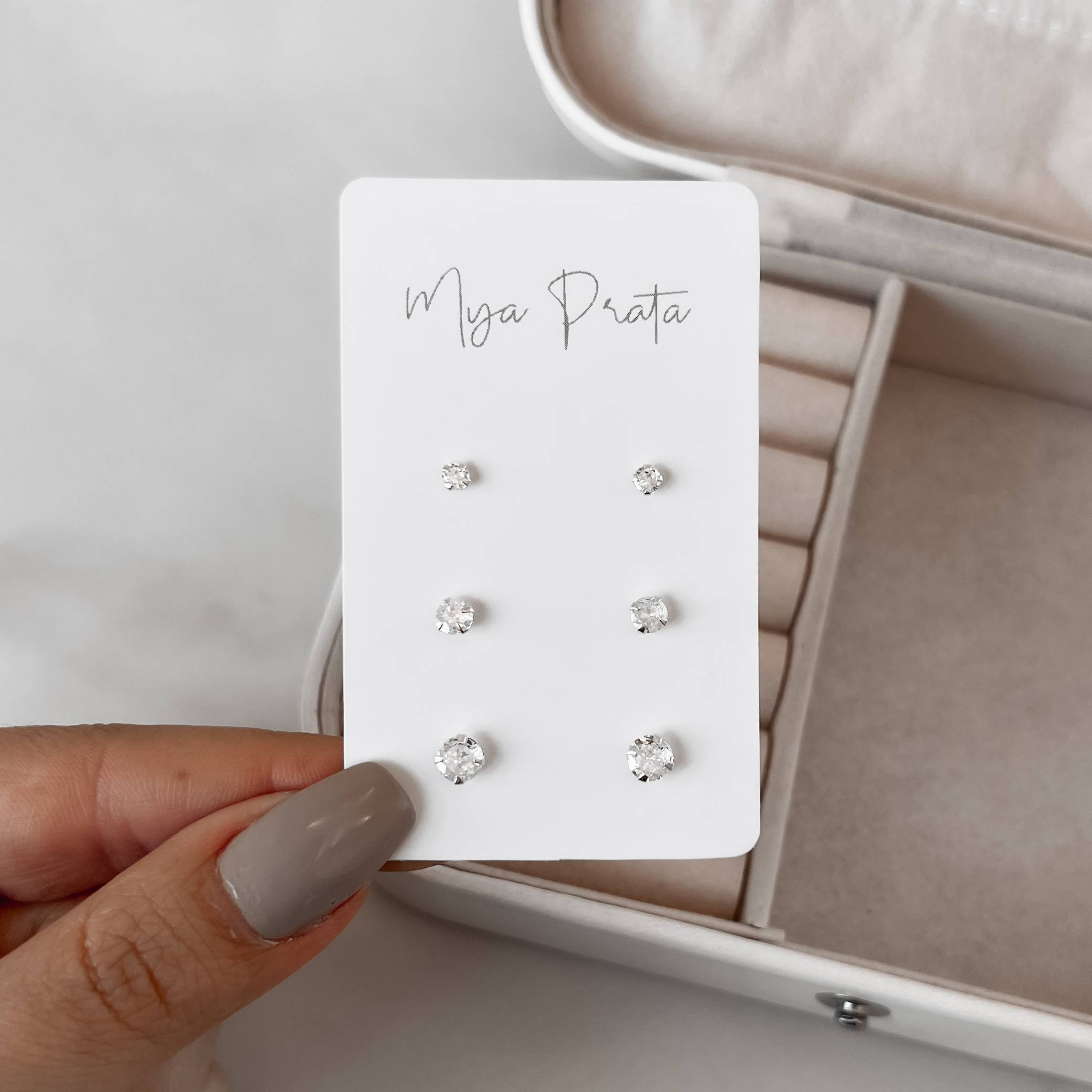 Trio zircônia redonda 3, 4 e 5mm cristal