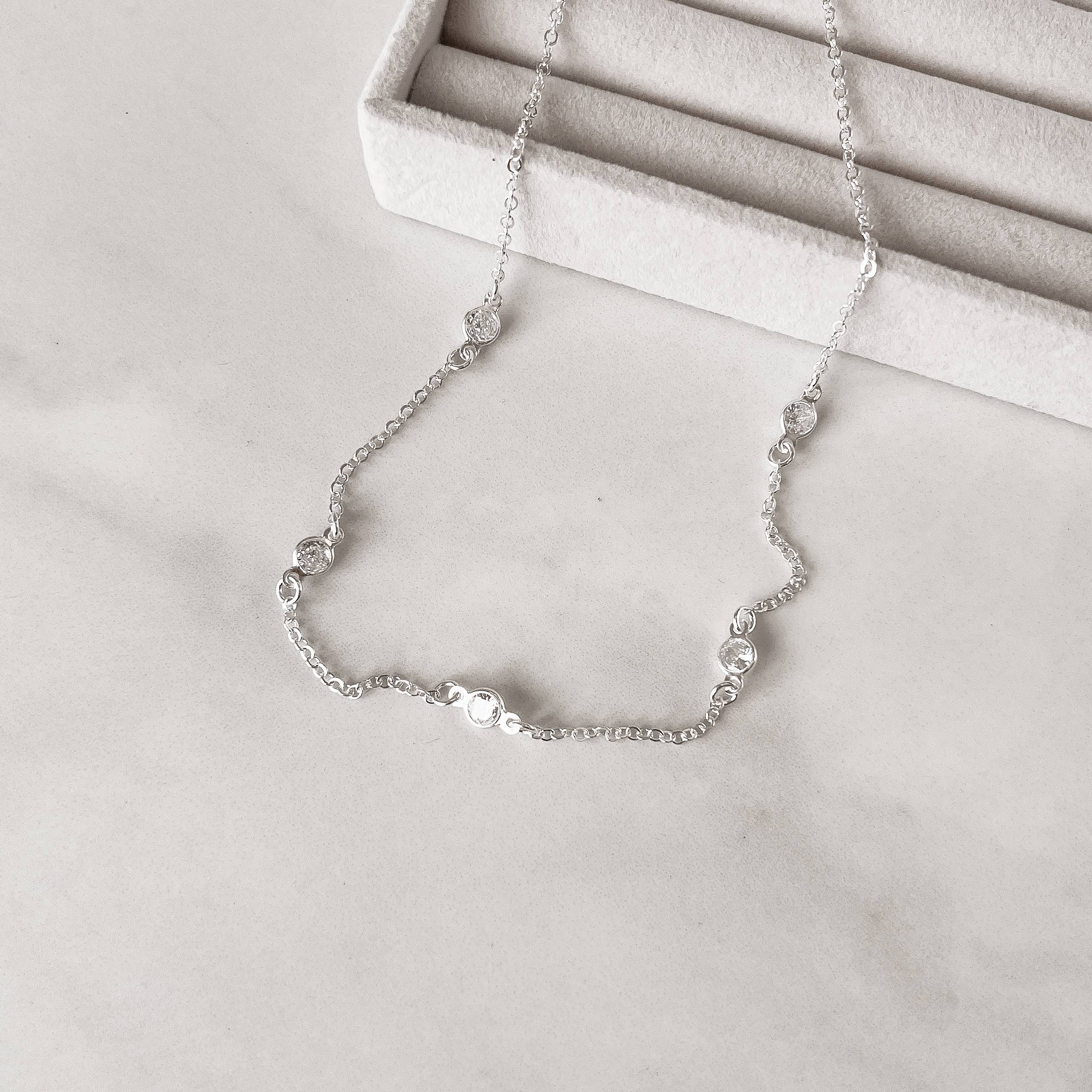 Choker tiff zircônia cristal 5mm corrente elo português