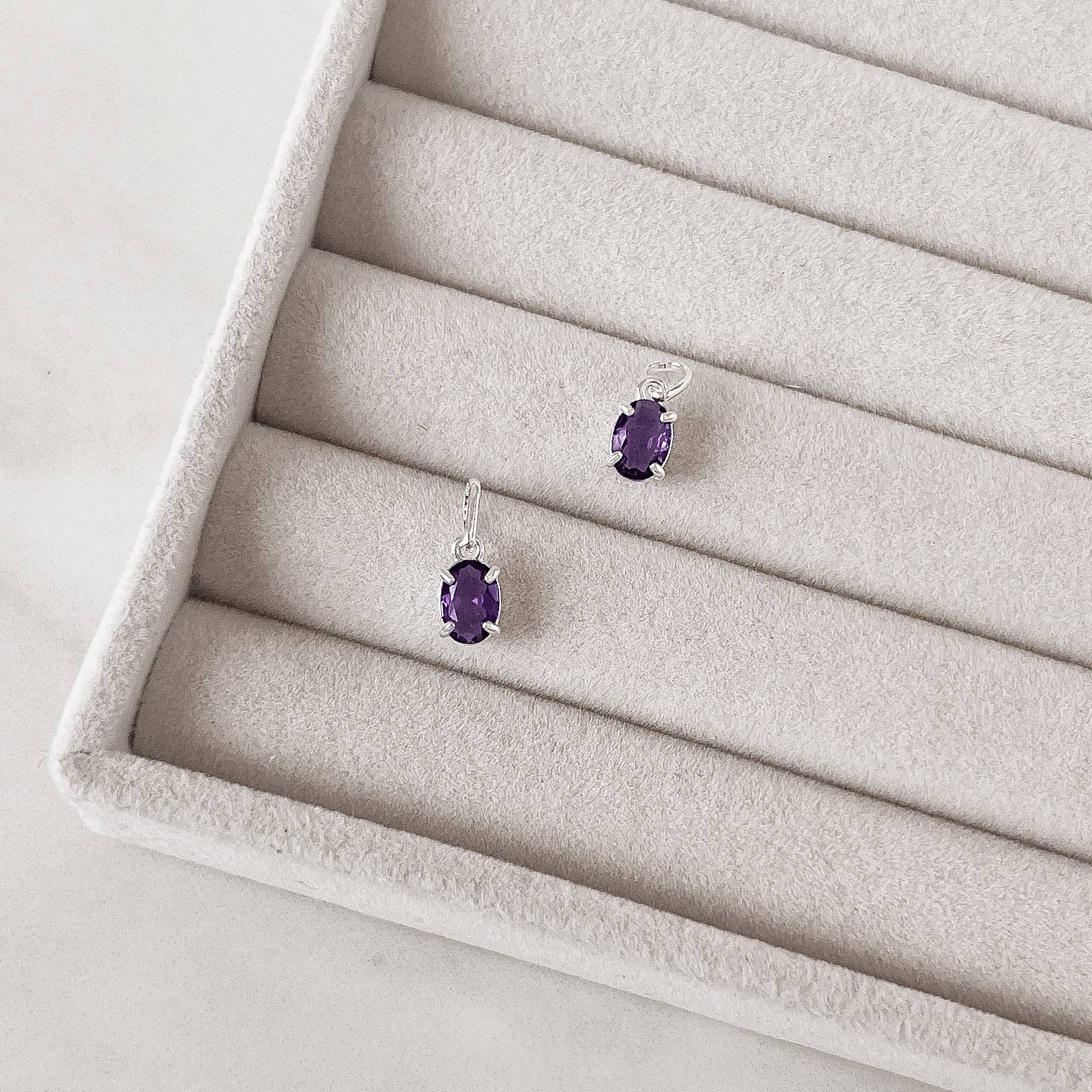 Imagem Secundária Pingente zircônia oval ametista 7x5mm