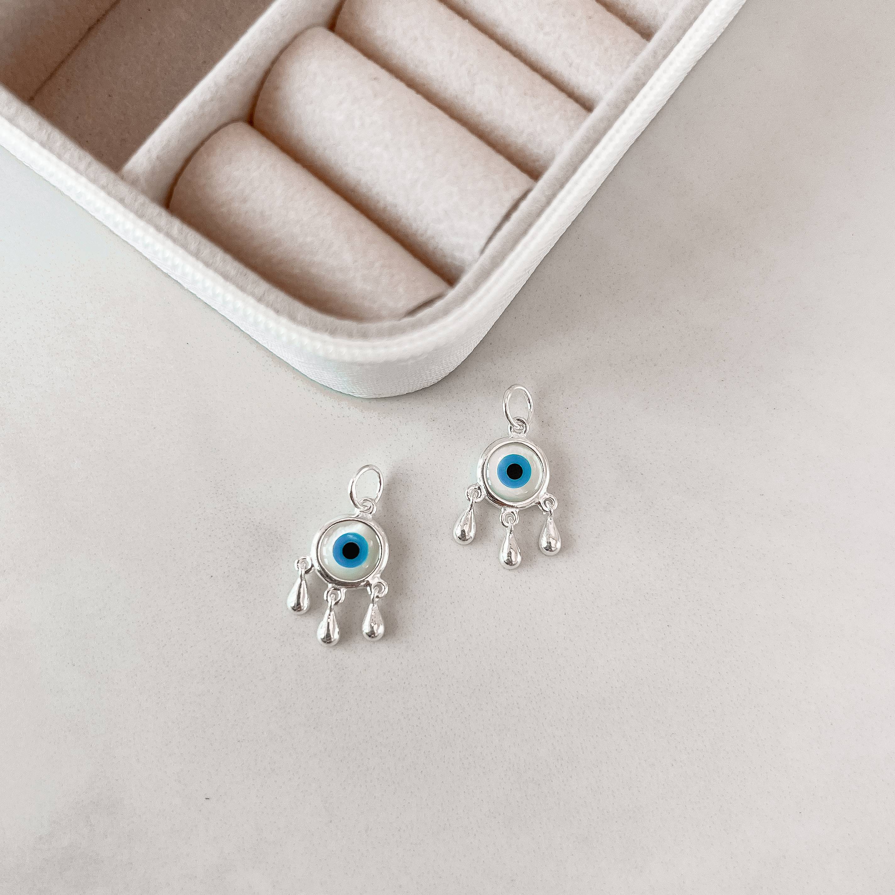 Pingente olho grego madrepérola 10mm