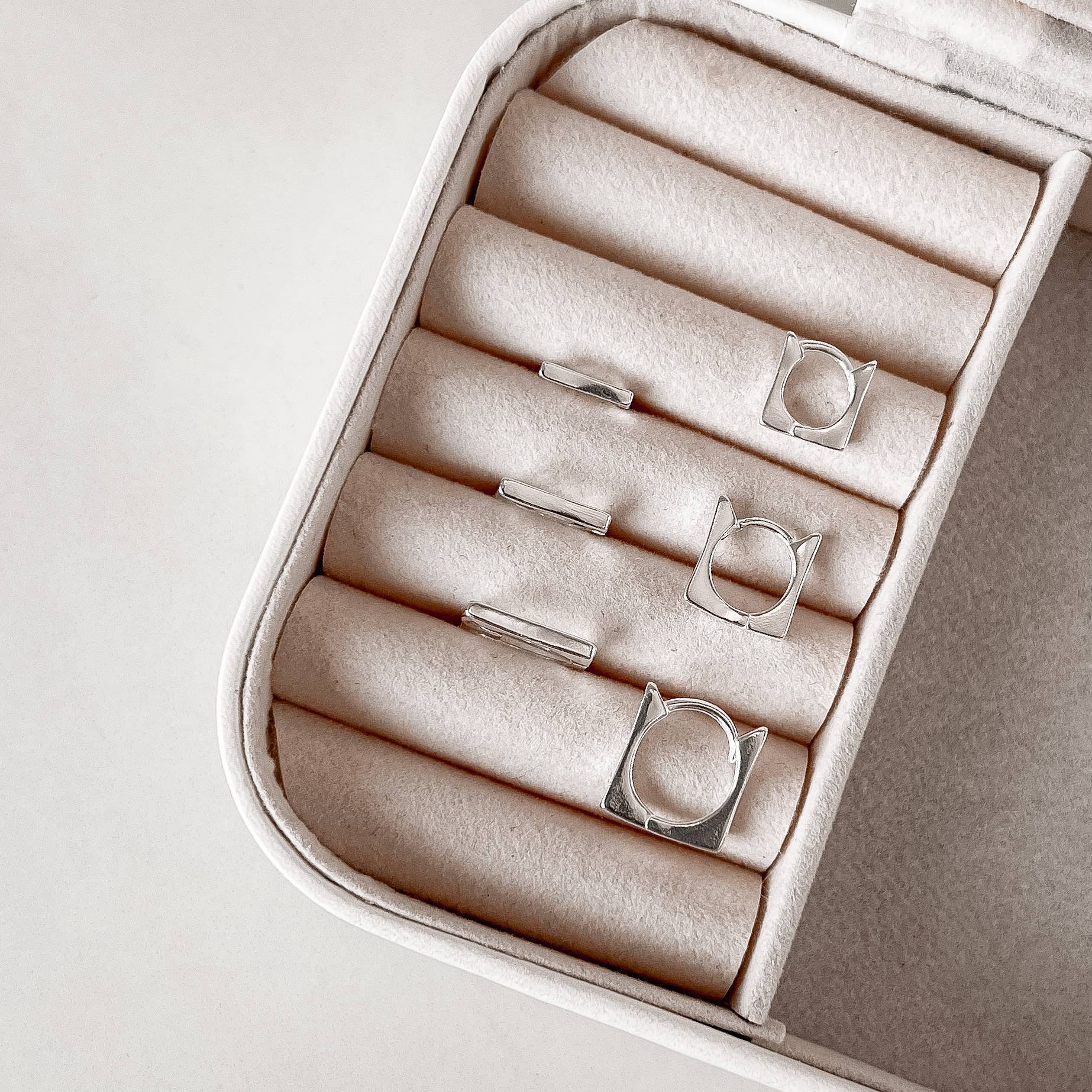 Trio argolas click quadrada 11, 12 e 15mm