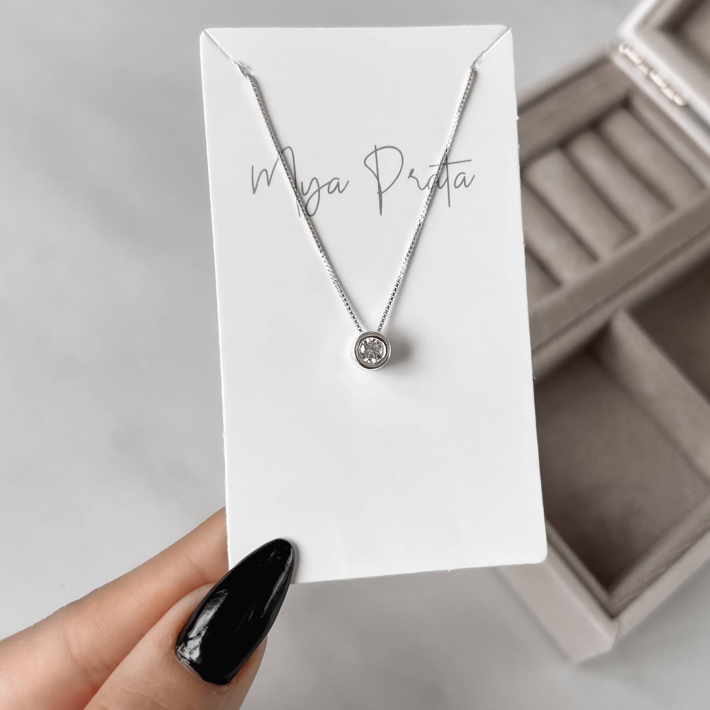 Imagem Colar zircônia embutida 6mm 40cm