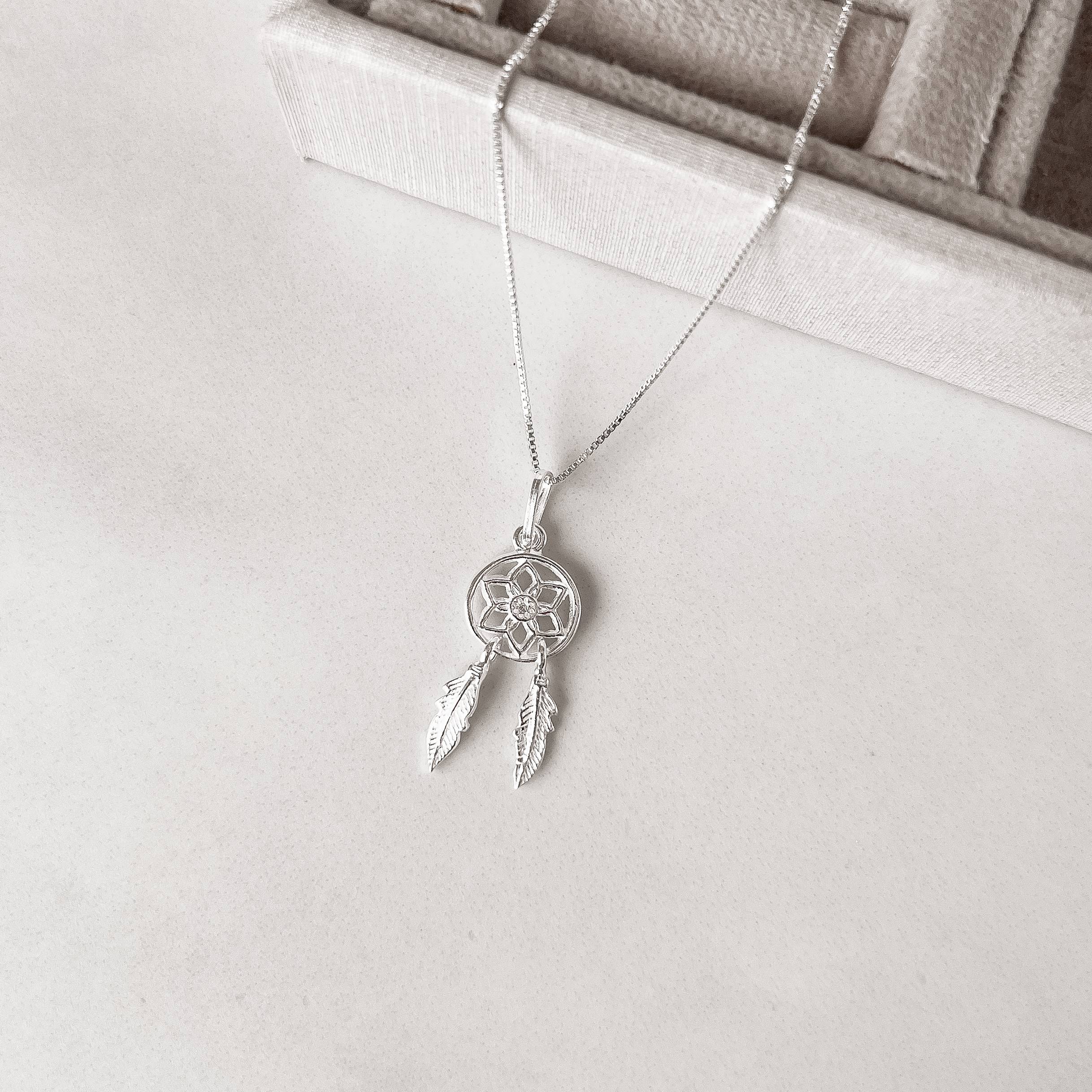 Imagem Colar pingente filtro dos sonhos 22mm 45cm