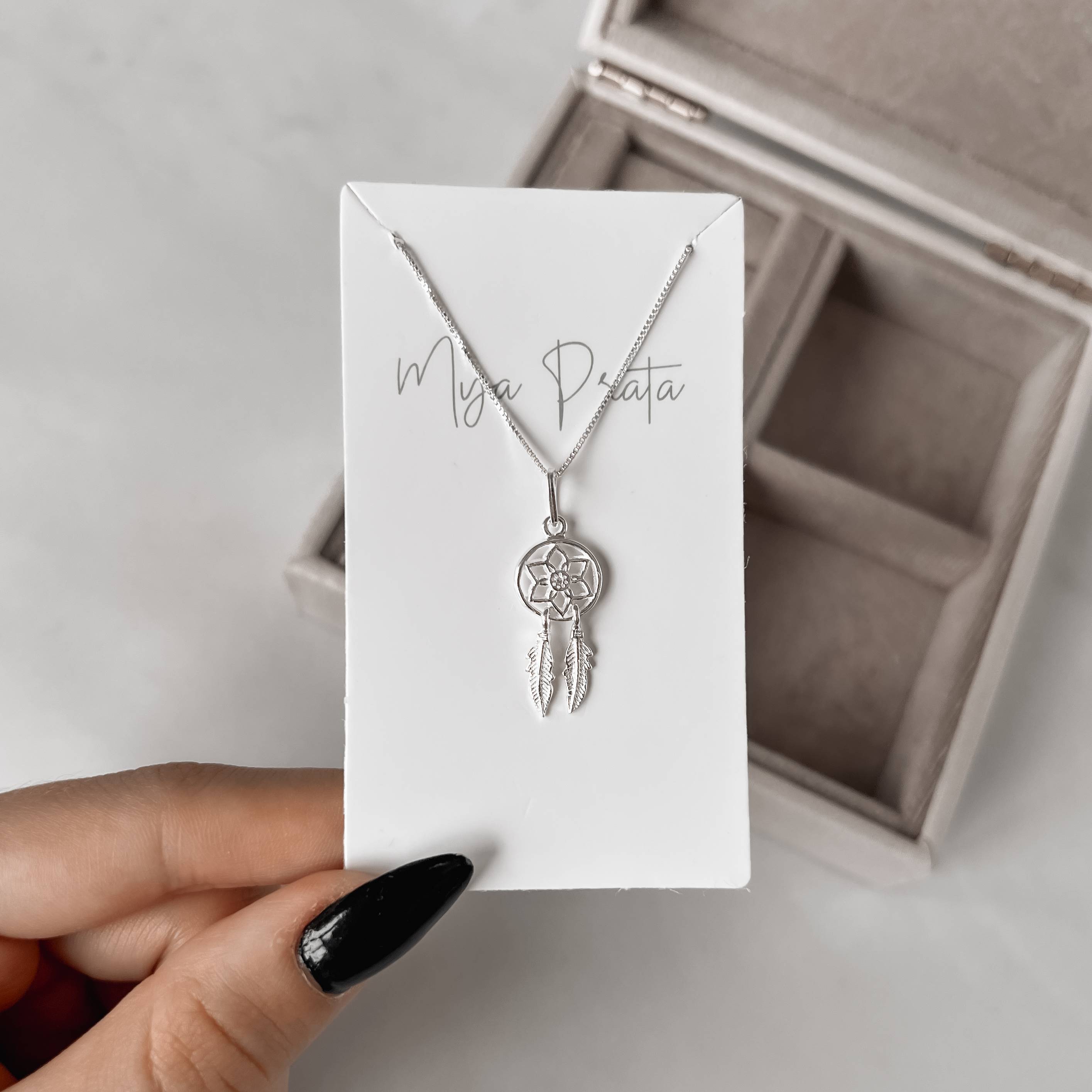 Imagem Secundária Colar pingente filtro dos sonhos 22mm 45cm