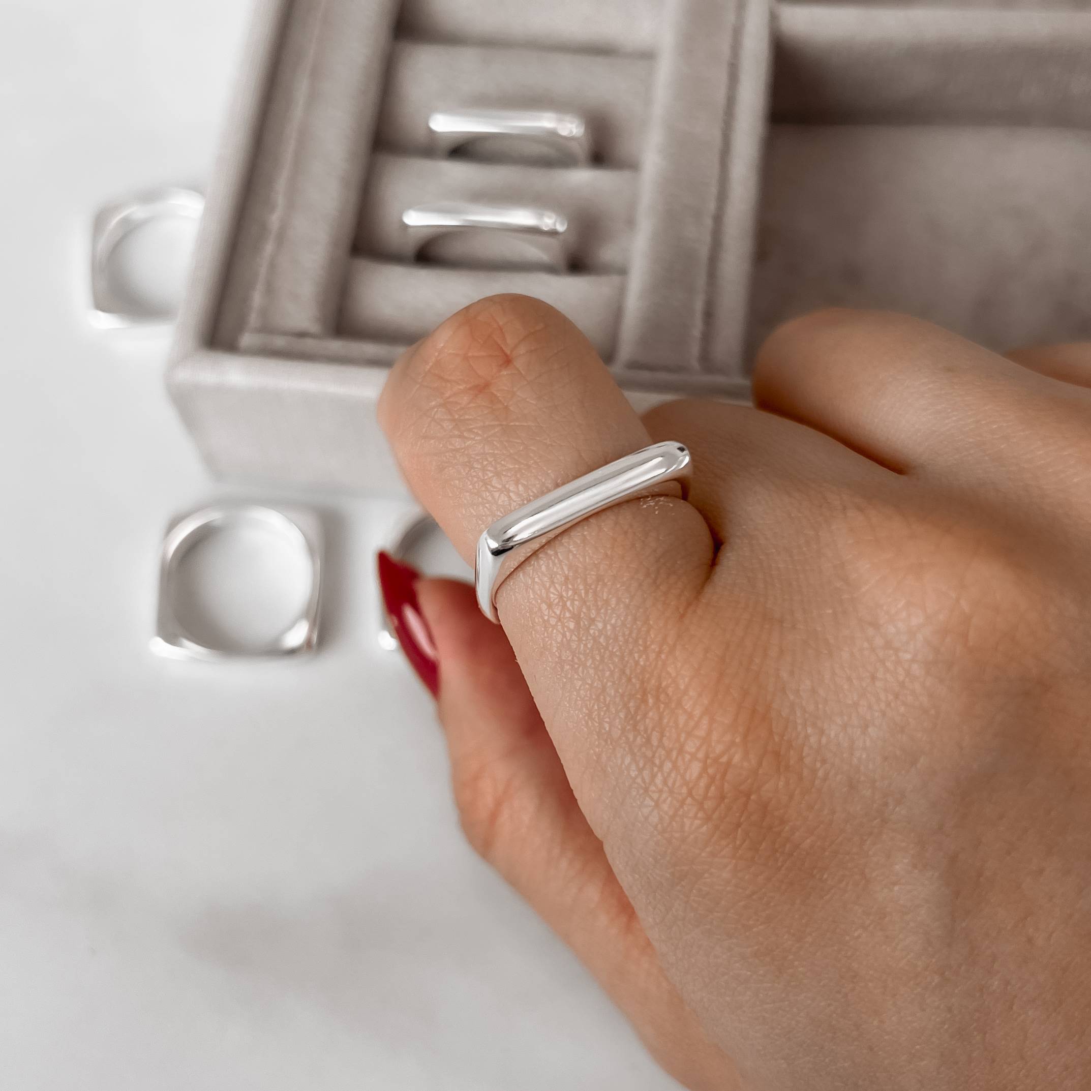 Imagem Anel quadrado liso