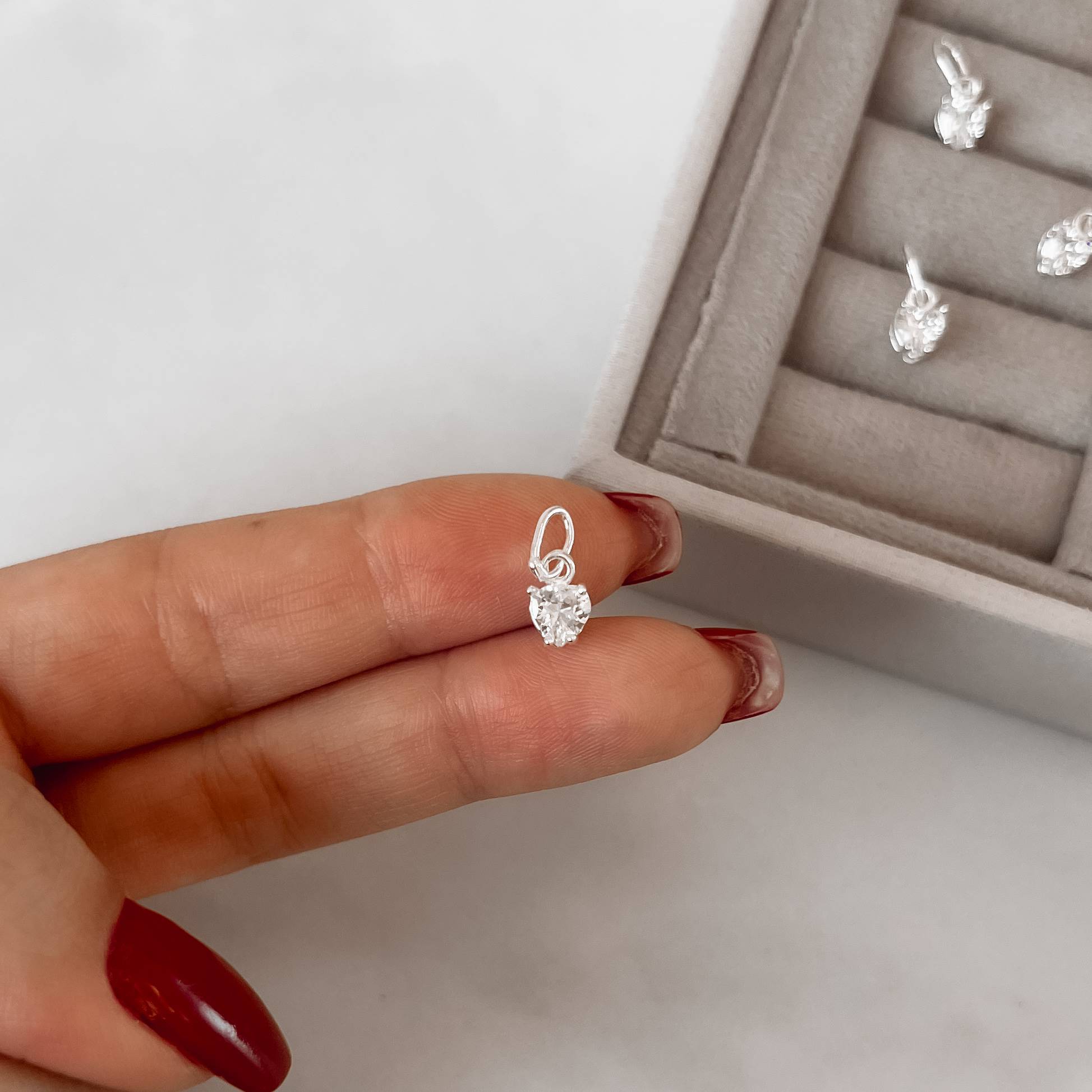 Pingente zircônia coração 5mm