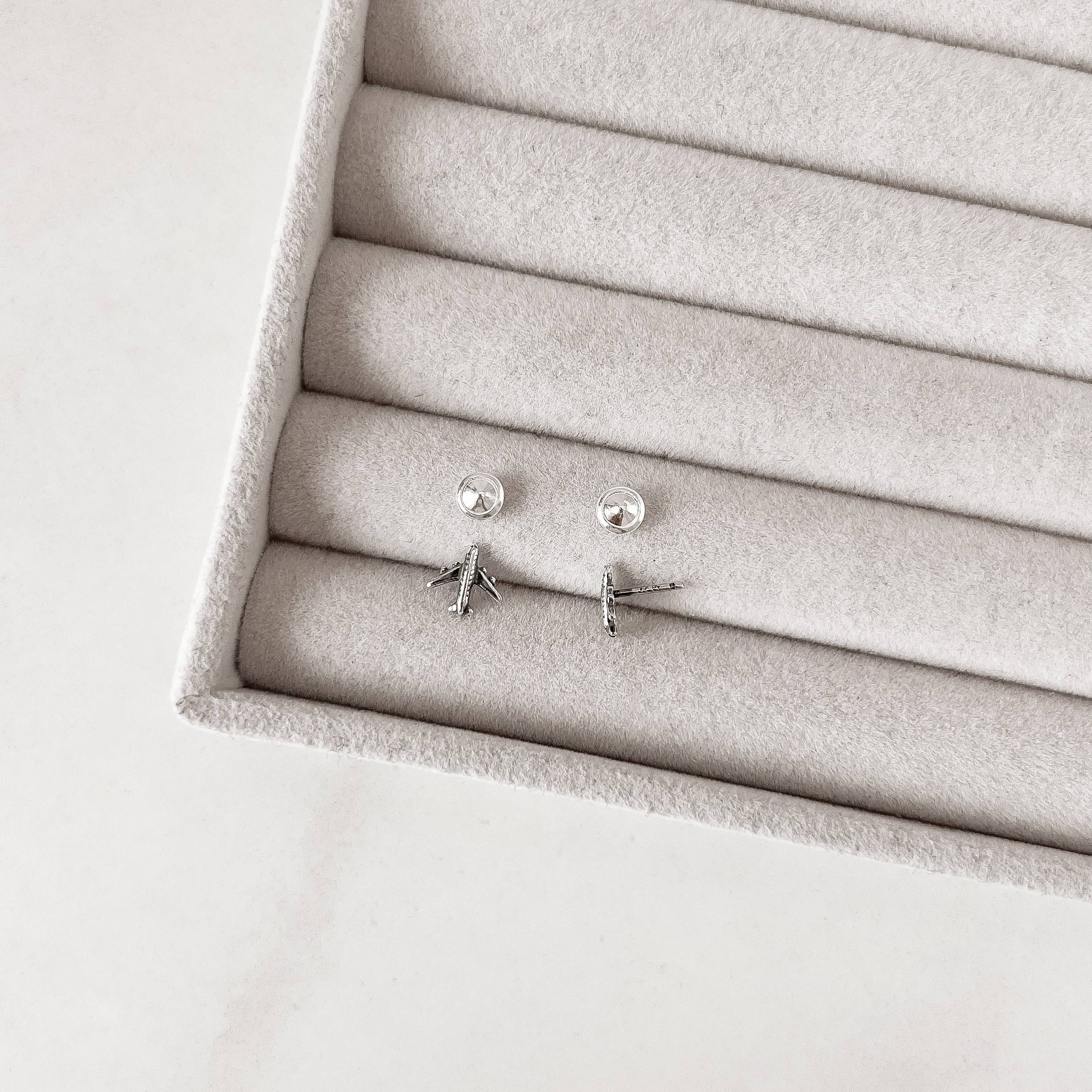 Imagem Secundária Brinco infantil avião envelhecido 8mm tarraxa baby