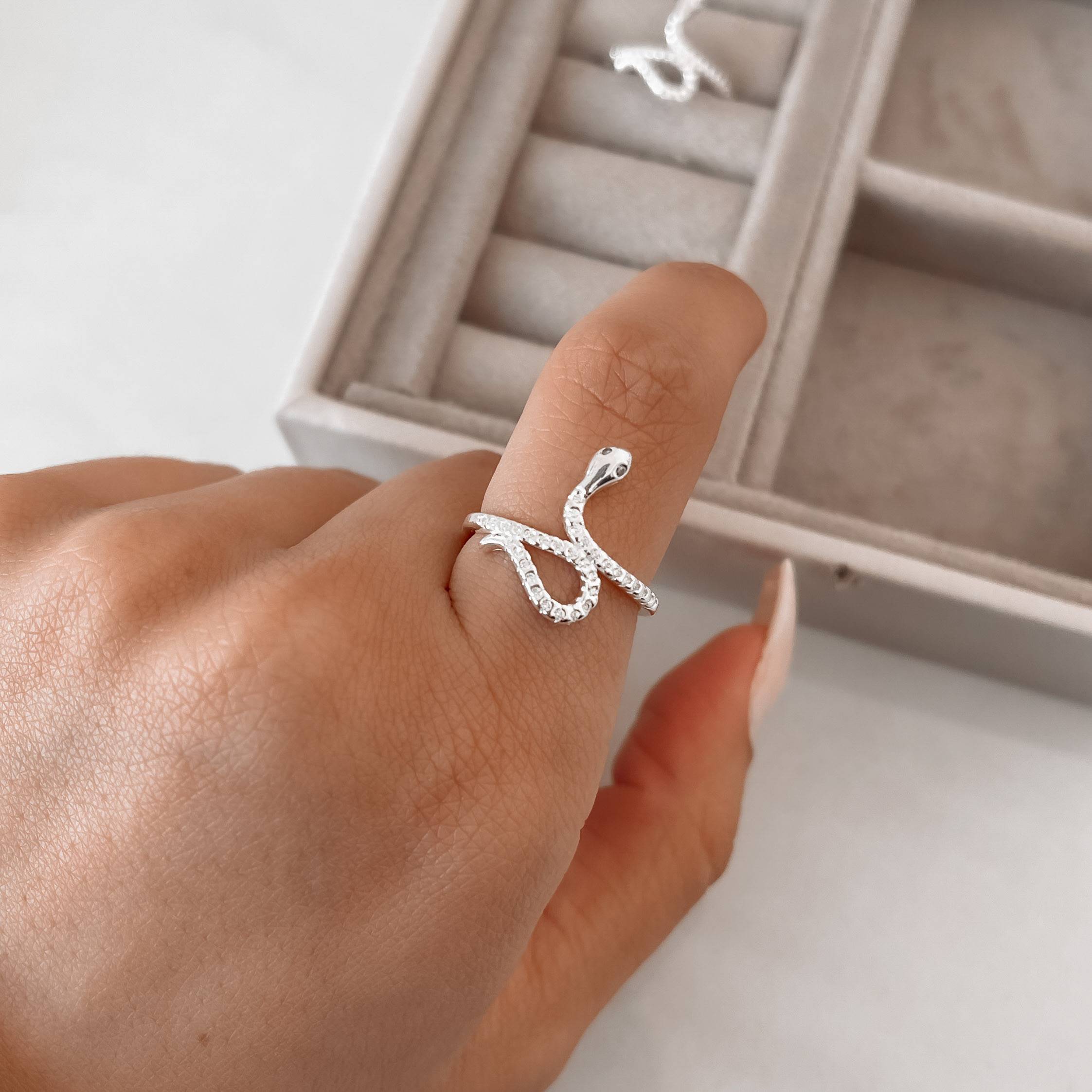 Imagem Anel cobra cravejada cristal