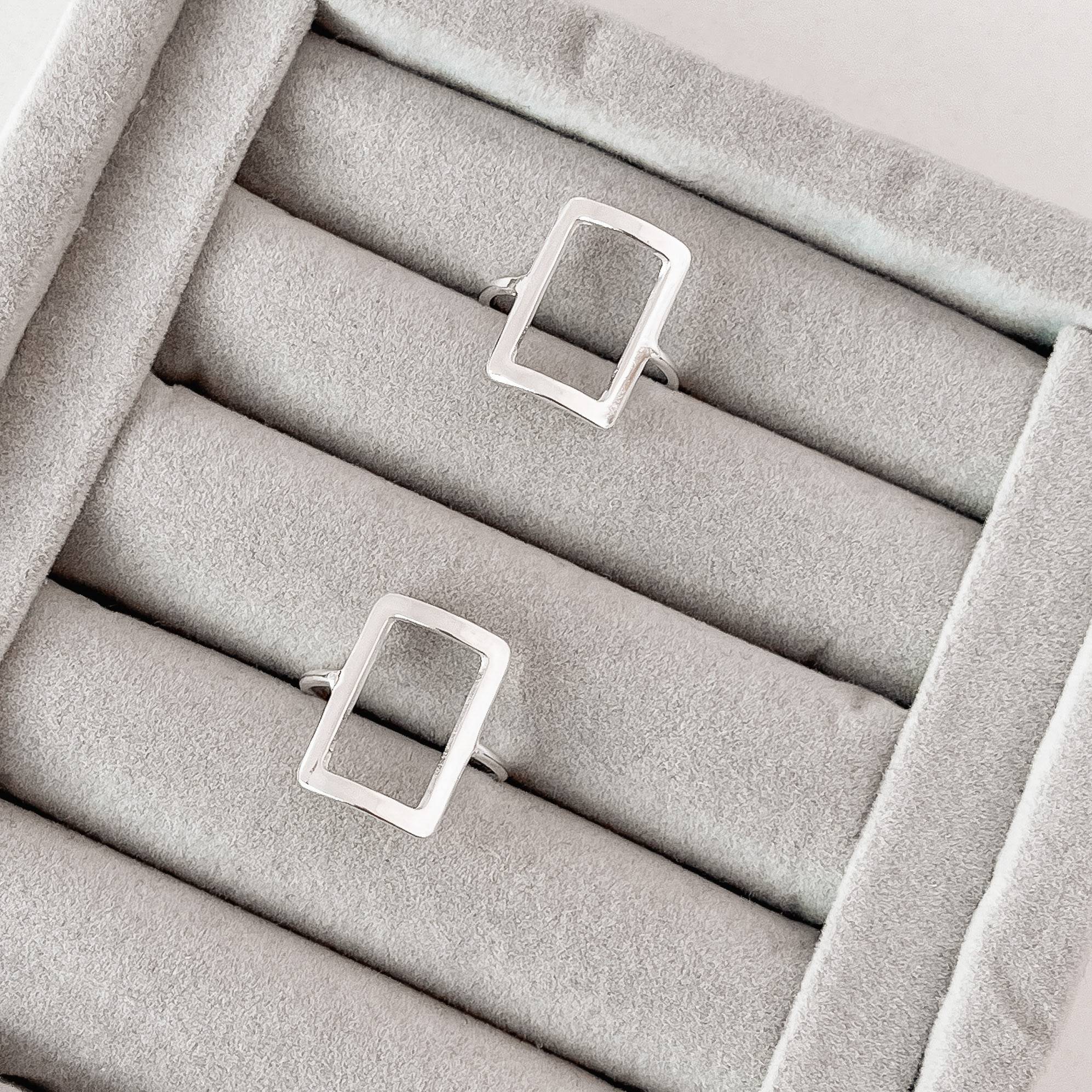 Imagem Secundária Anel retângulo vazado 18mm