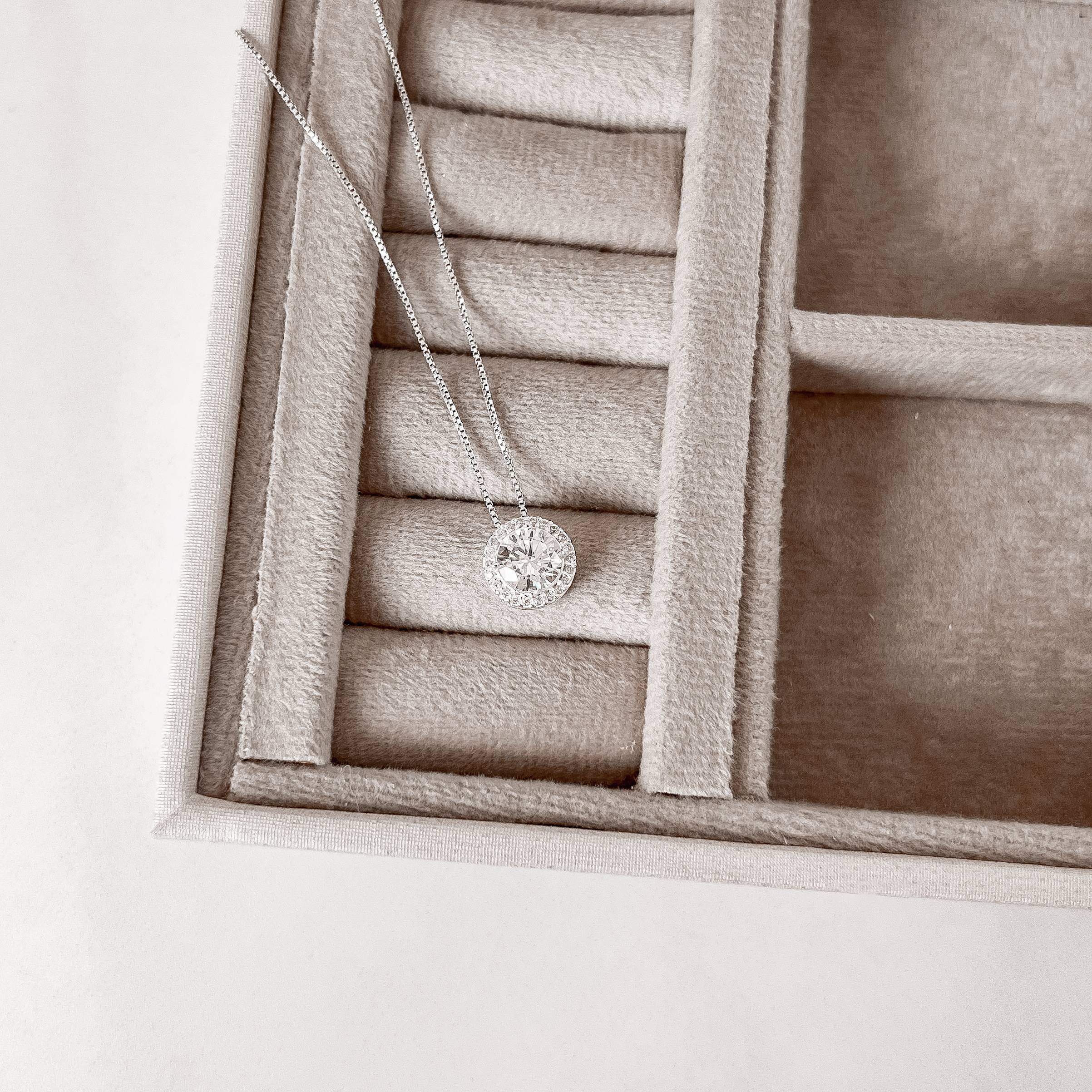 Imagem Secundária Colar zircônia redonda cristal com cravejado 10mm 45cm