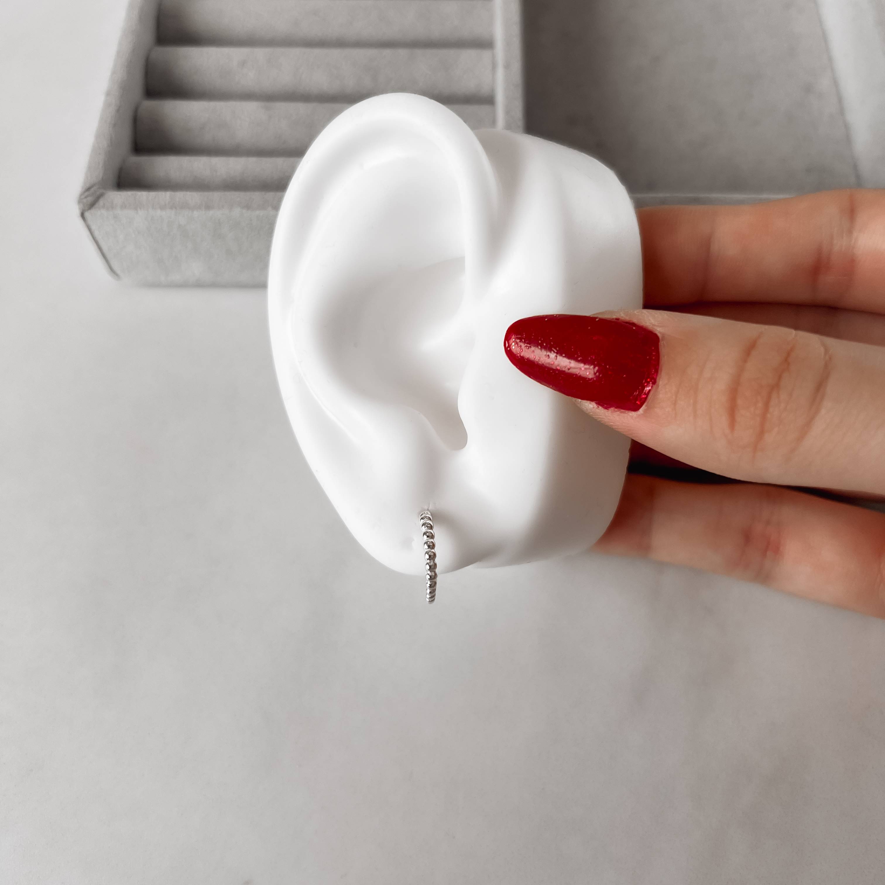 Imagem Secundária Argola fio bolinhas 13mm tarraxa