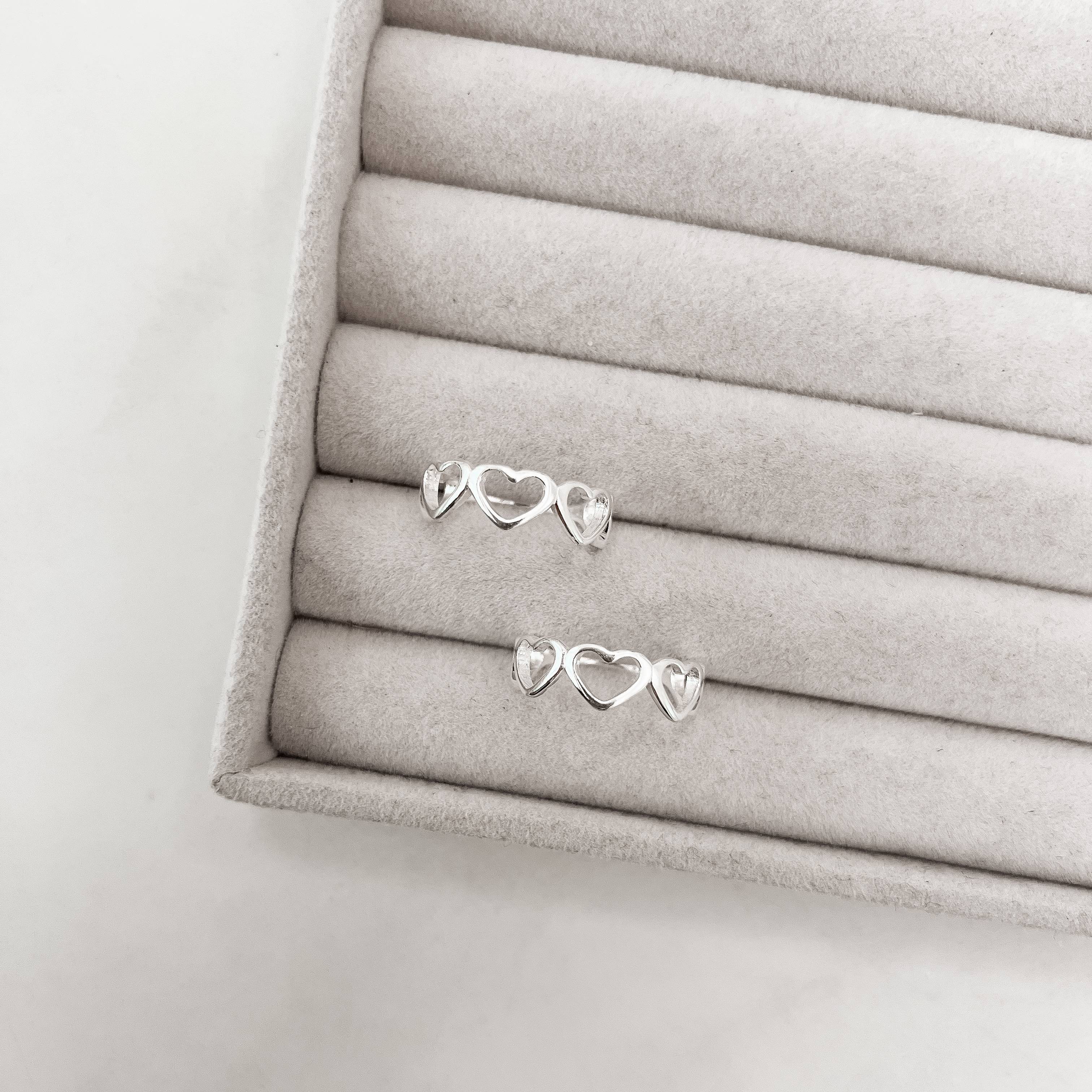 Imagem Anel corações vazados 9mm