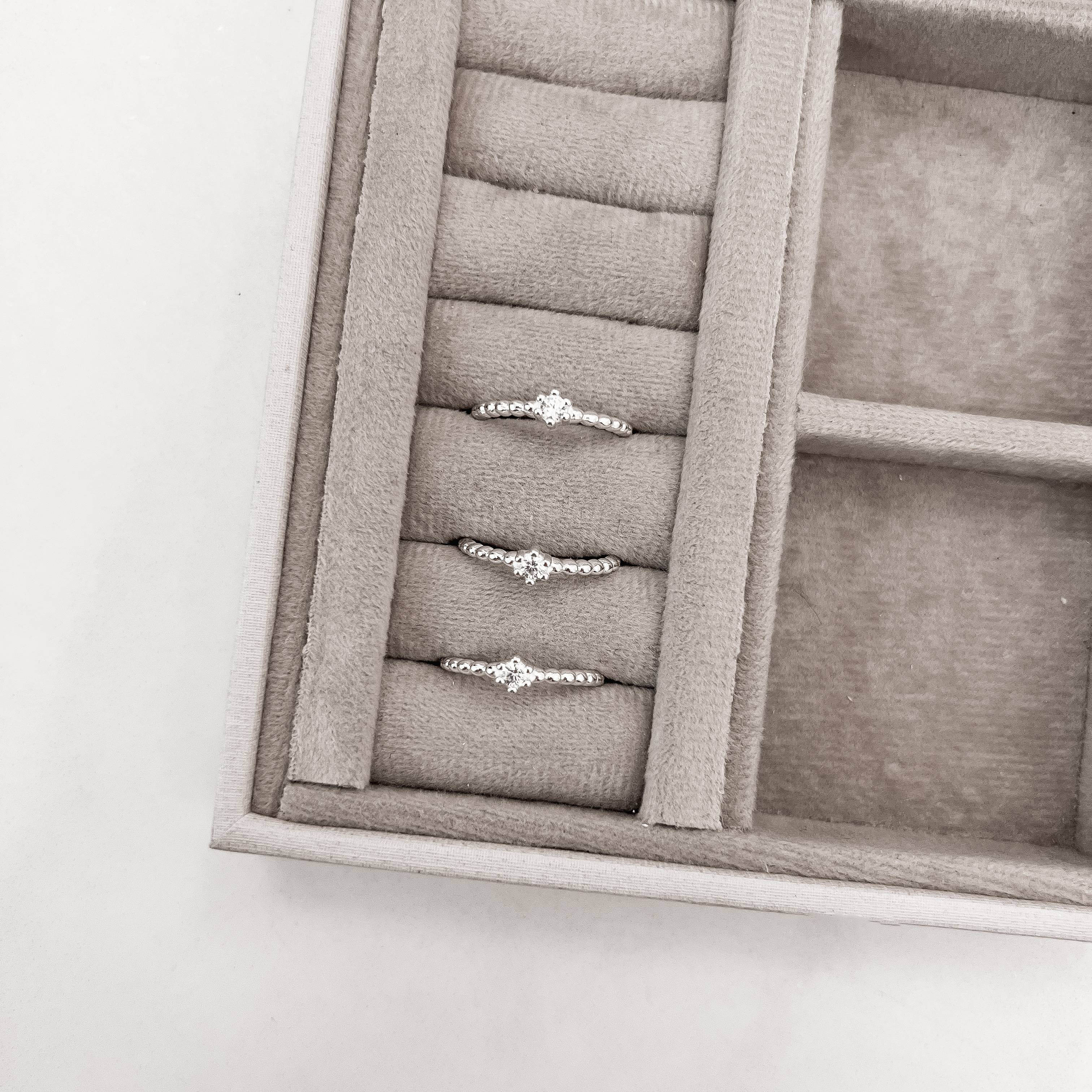 Imagem Secundária Anel solitário bolinhas zircônia cristal