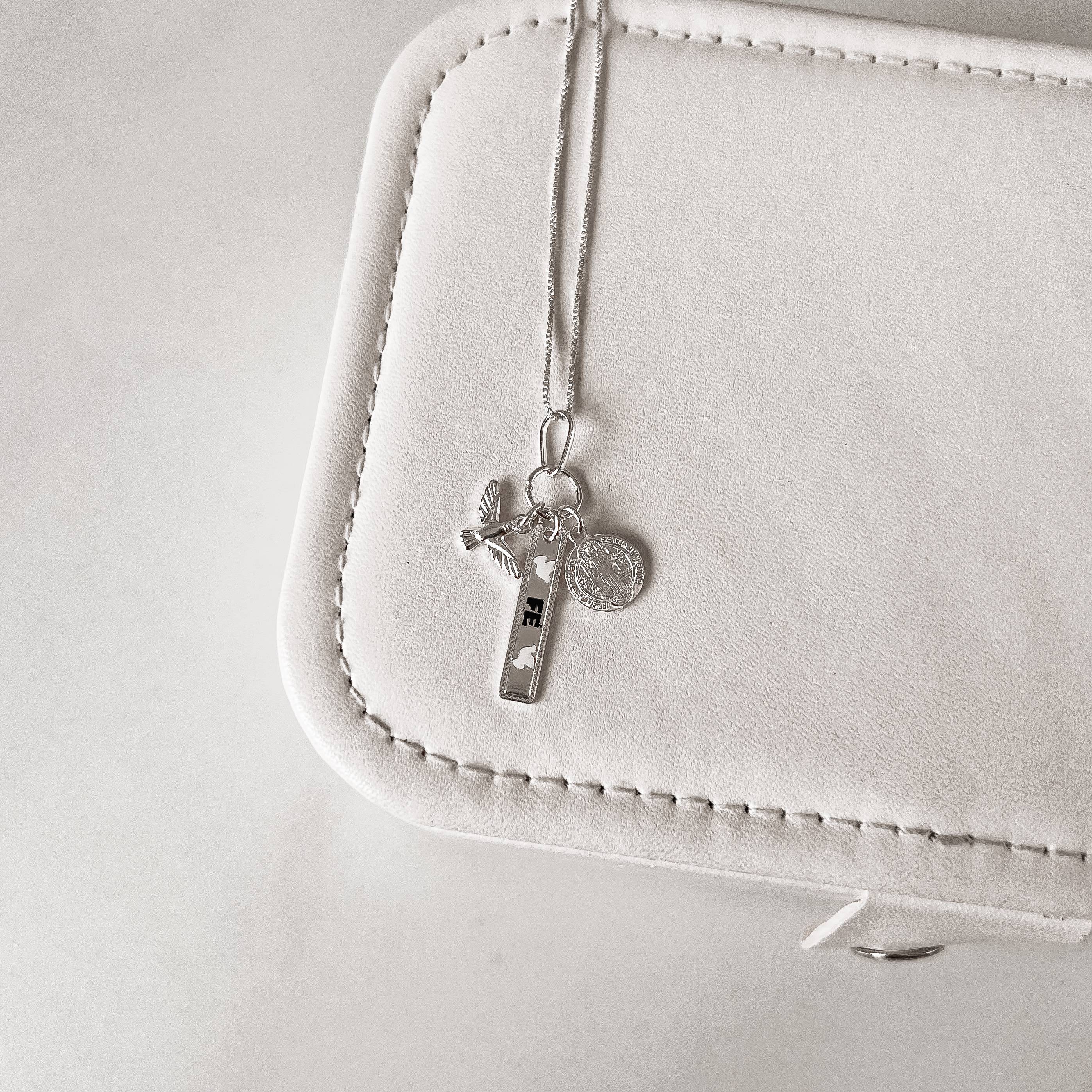 Imagem Colar pingente patuá São Bento 45cm