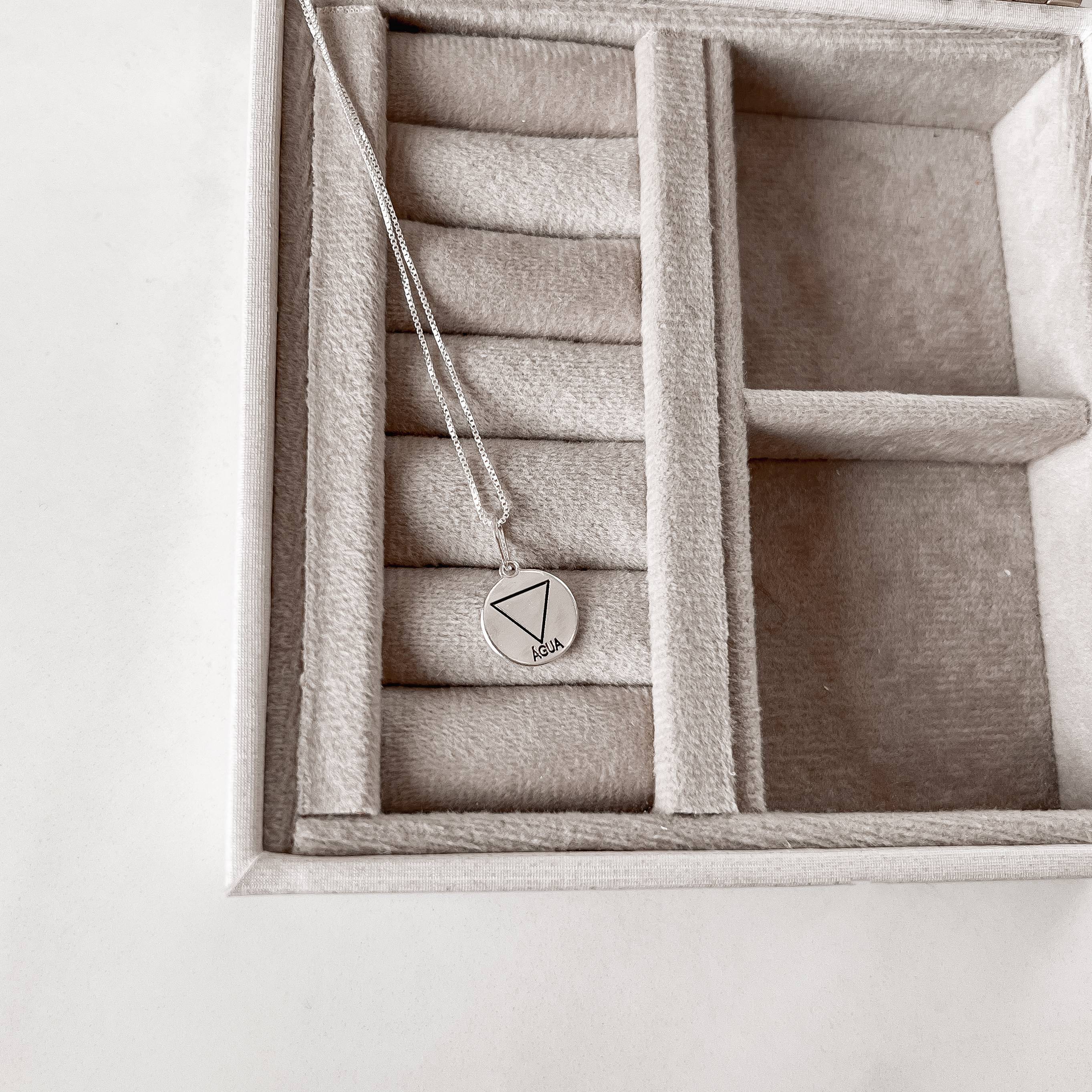 Imagem Secundária Colar pingente medalha elemento Agua resina 12mm 45cm