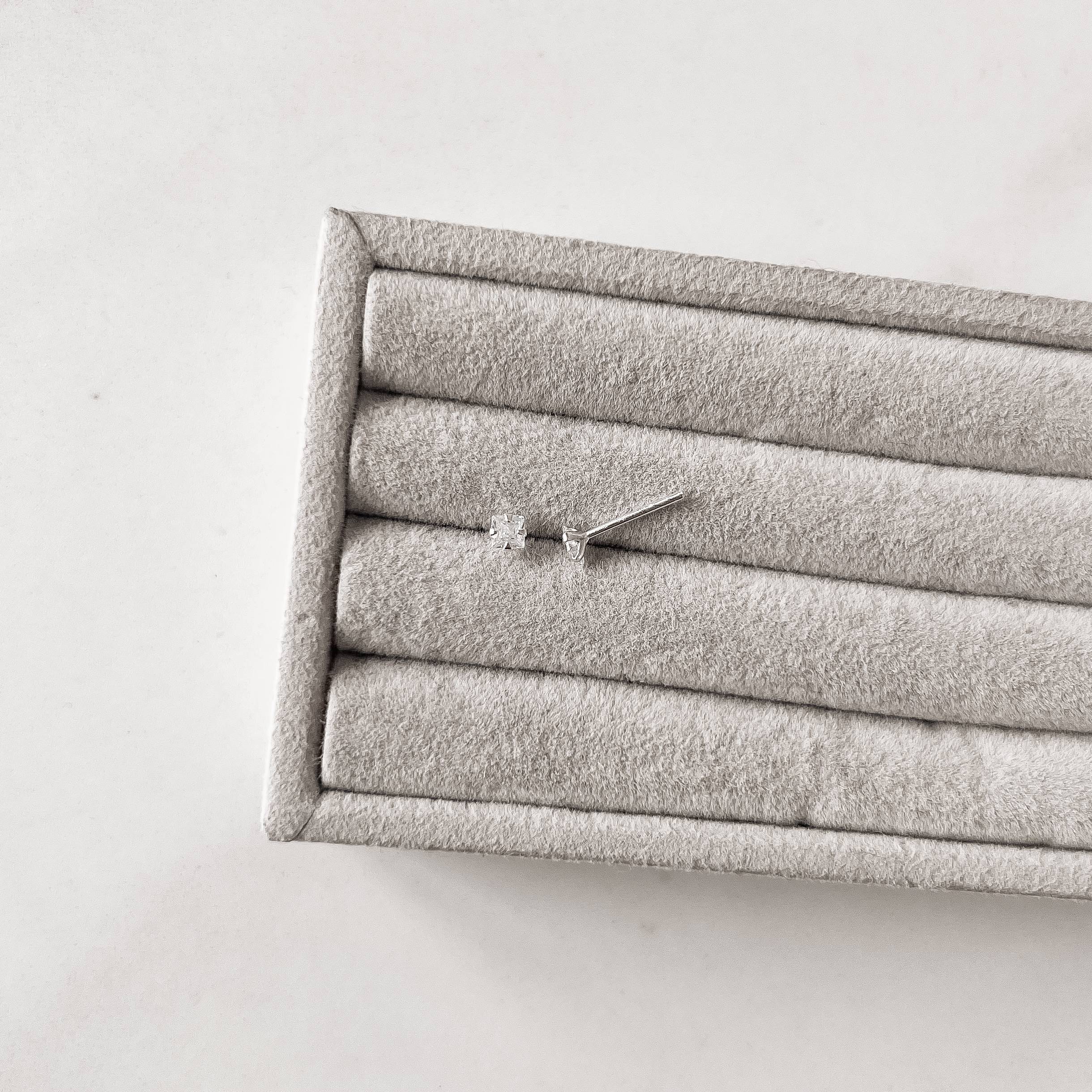 Imagem Secundária Brinco zircônia quadrada cristal 3mm