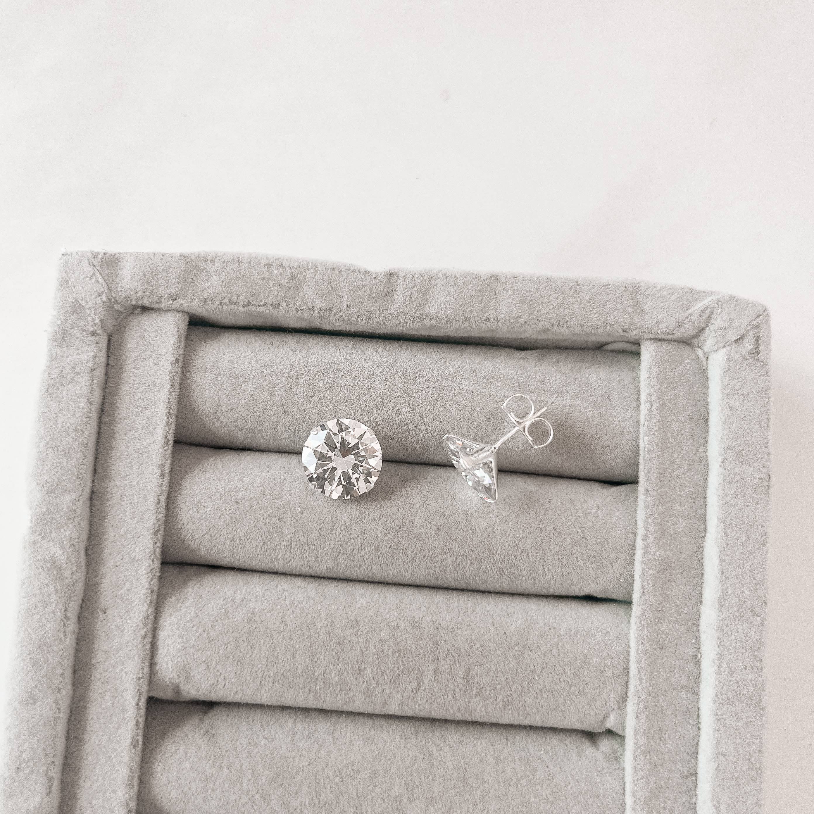 Imagem Secundária Brinco zircônia redonda cristal 12mm