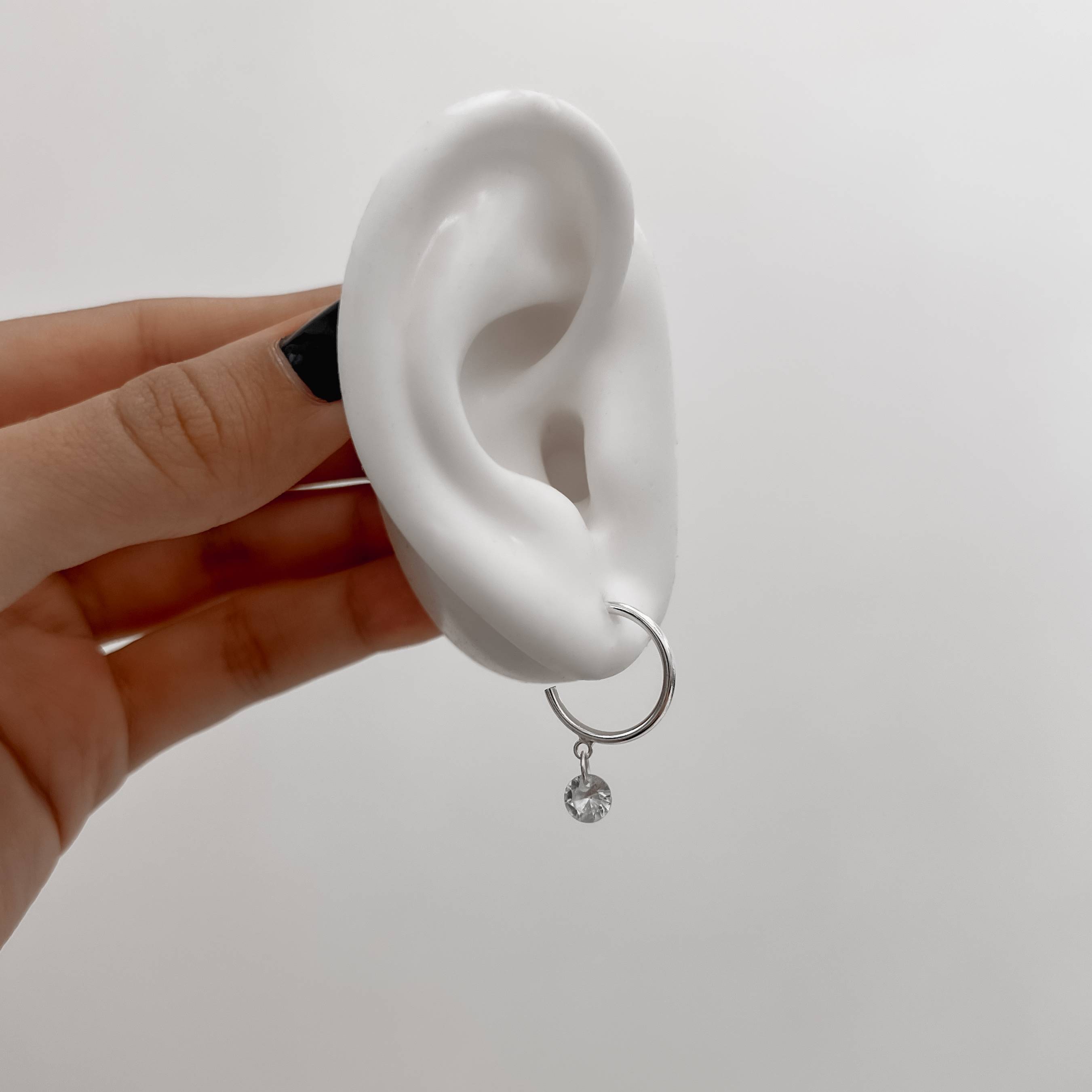 Imagem Secundária Argola 17mm tarraxa pingente zircônia cristal