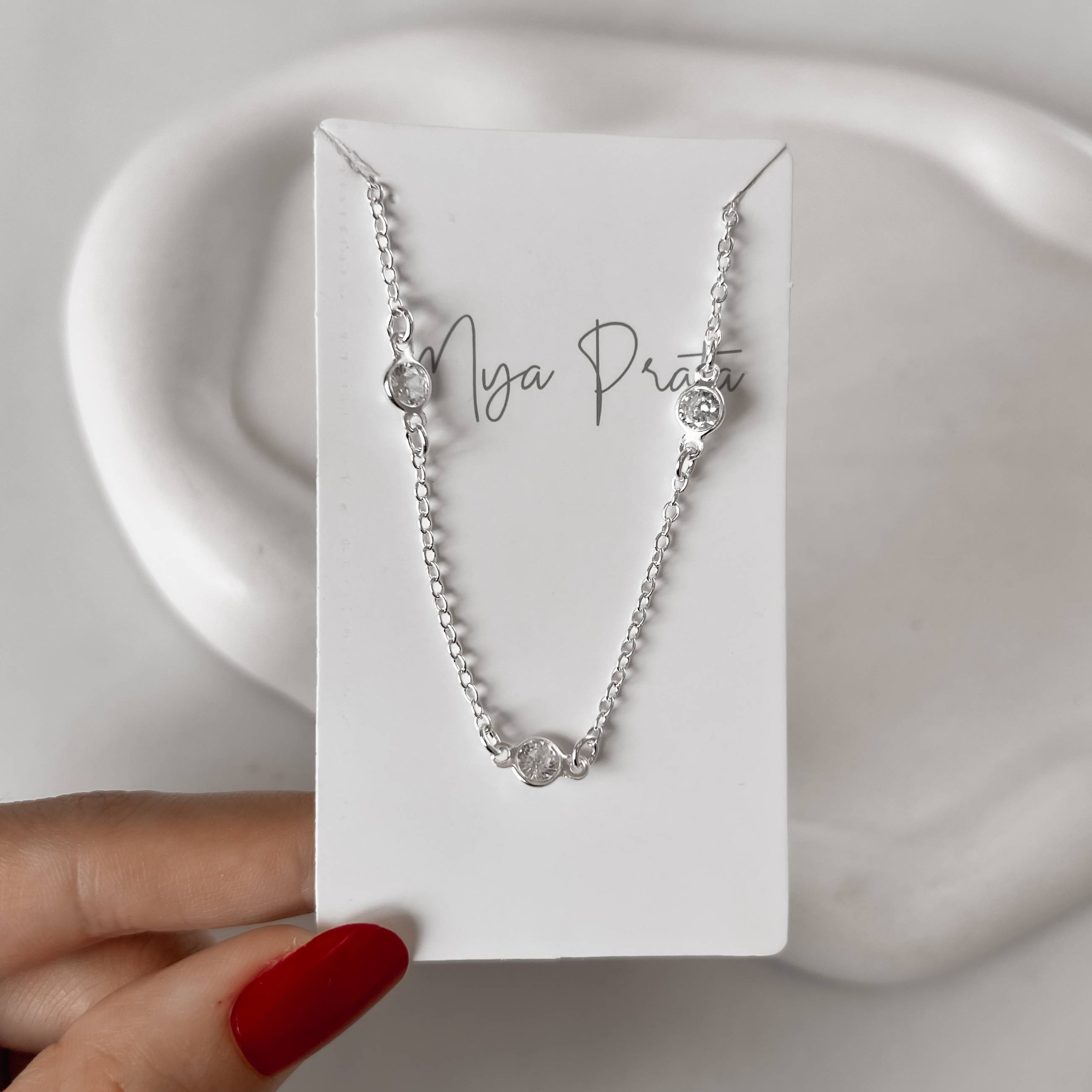 Imagem Secundária Colar tiff zircônias 5mm 45cm