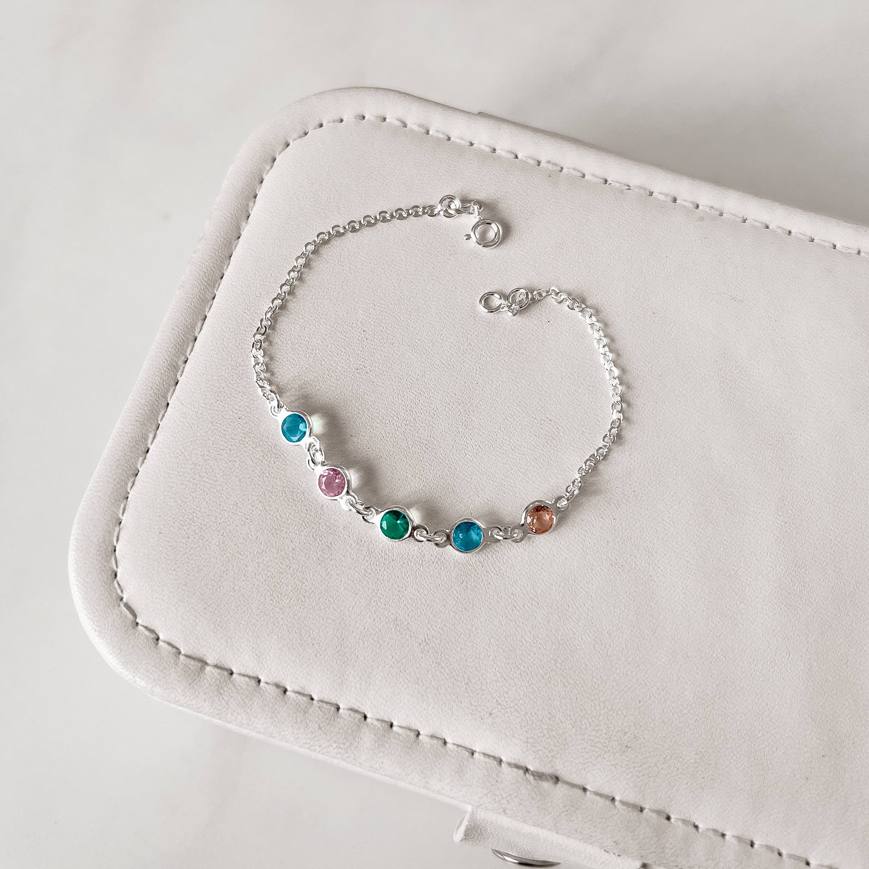 Pulseira tiff zircônias coloridas 5mm