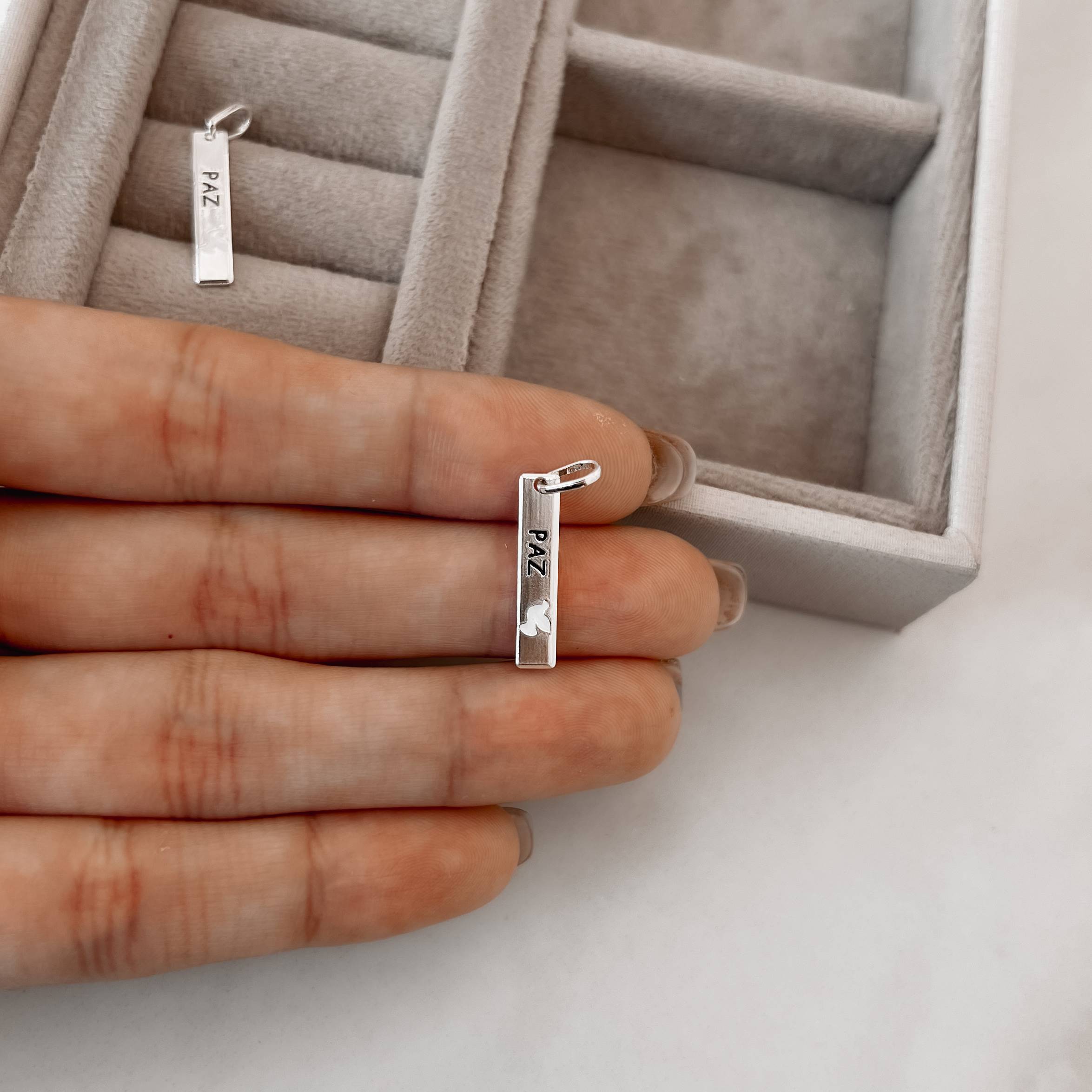 Pingente placa paz 20mm