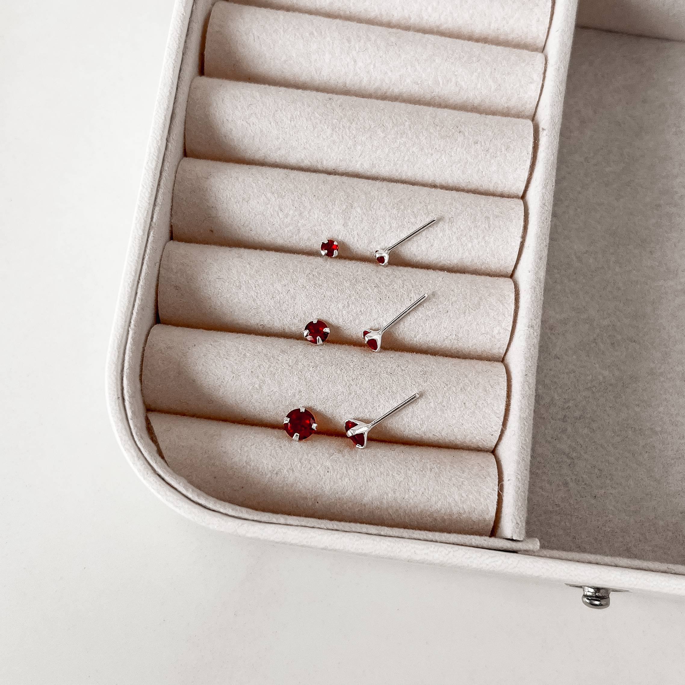 Trio zircônia redonda 3, 4 e 5mm vermelho