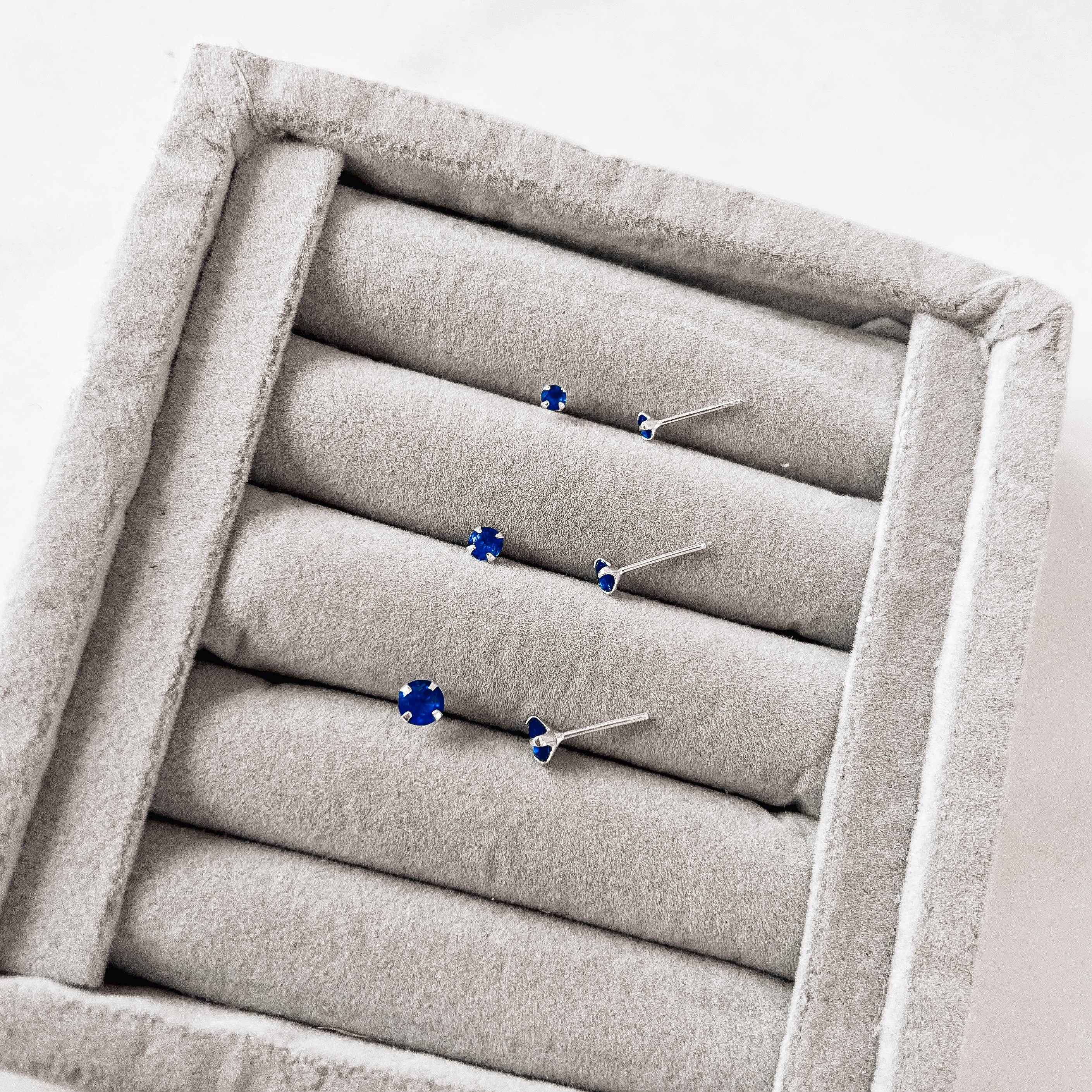 Trio zircônia redonda 3, 4 e 5mm azul bic