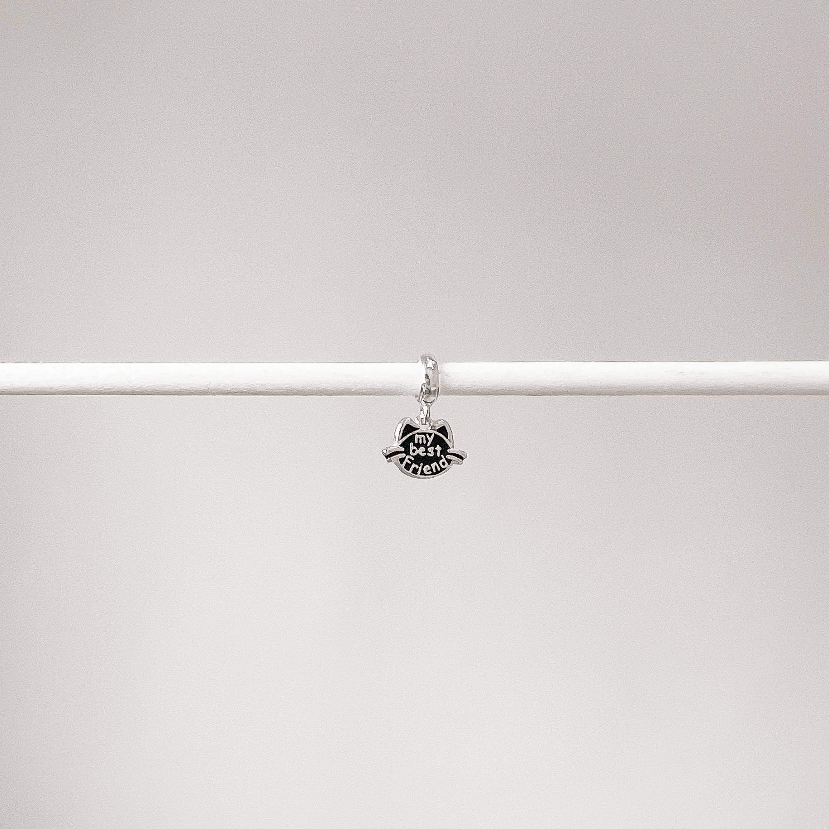 Berloque pingente gato my best friend resina 11mm