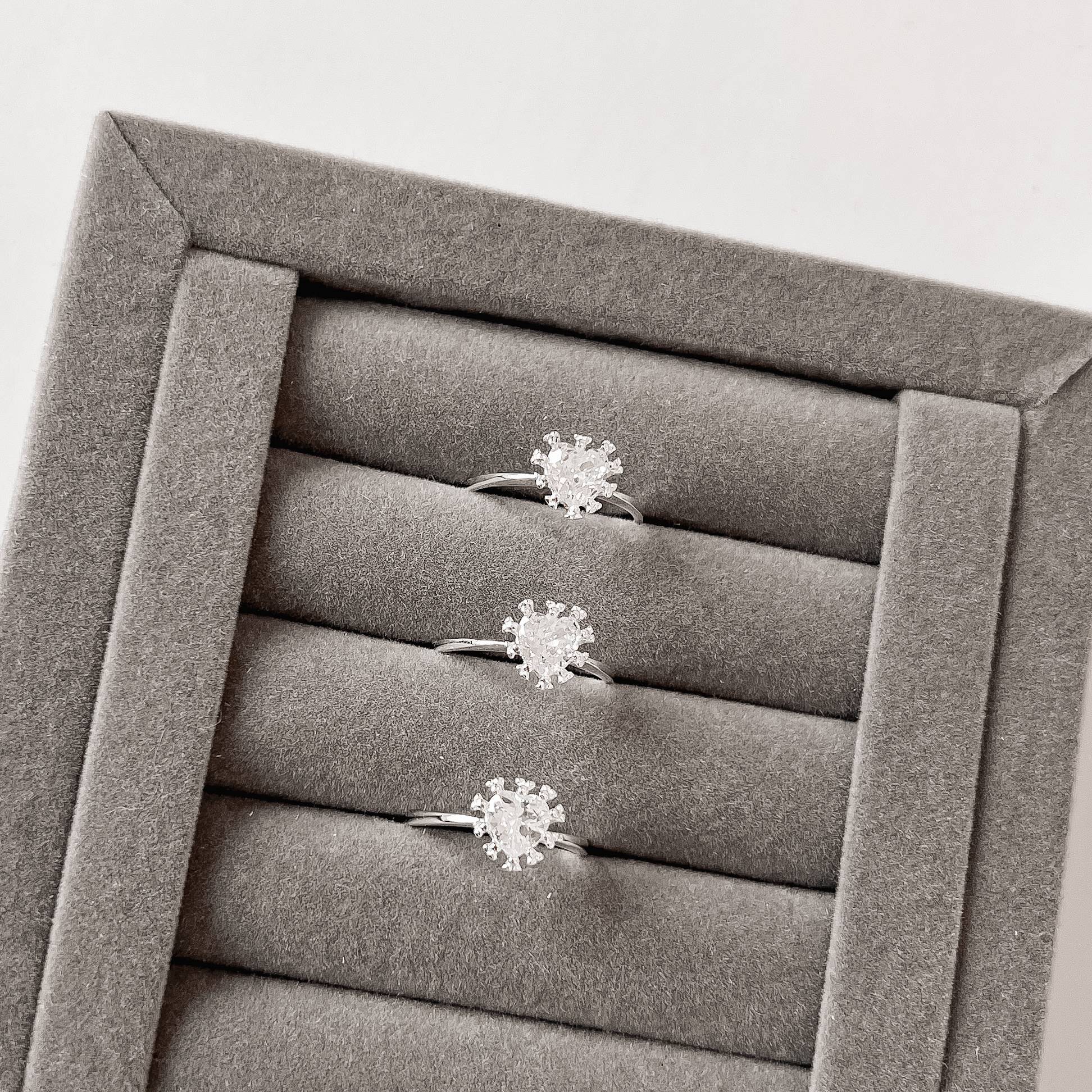 Imagem Secundária Anel solitário zircônia coração com detalhes