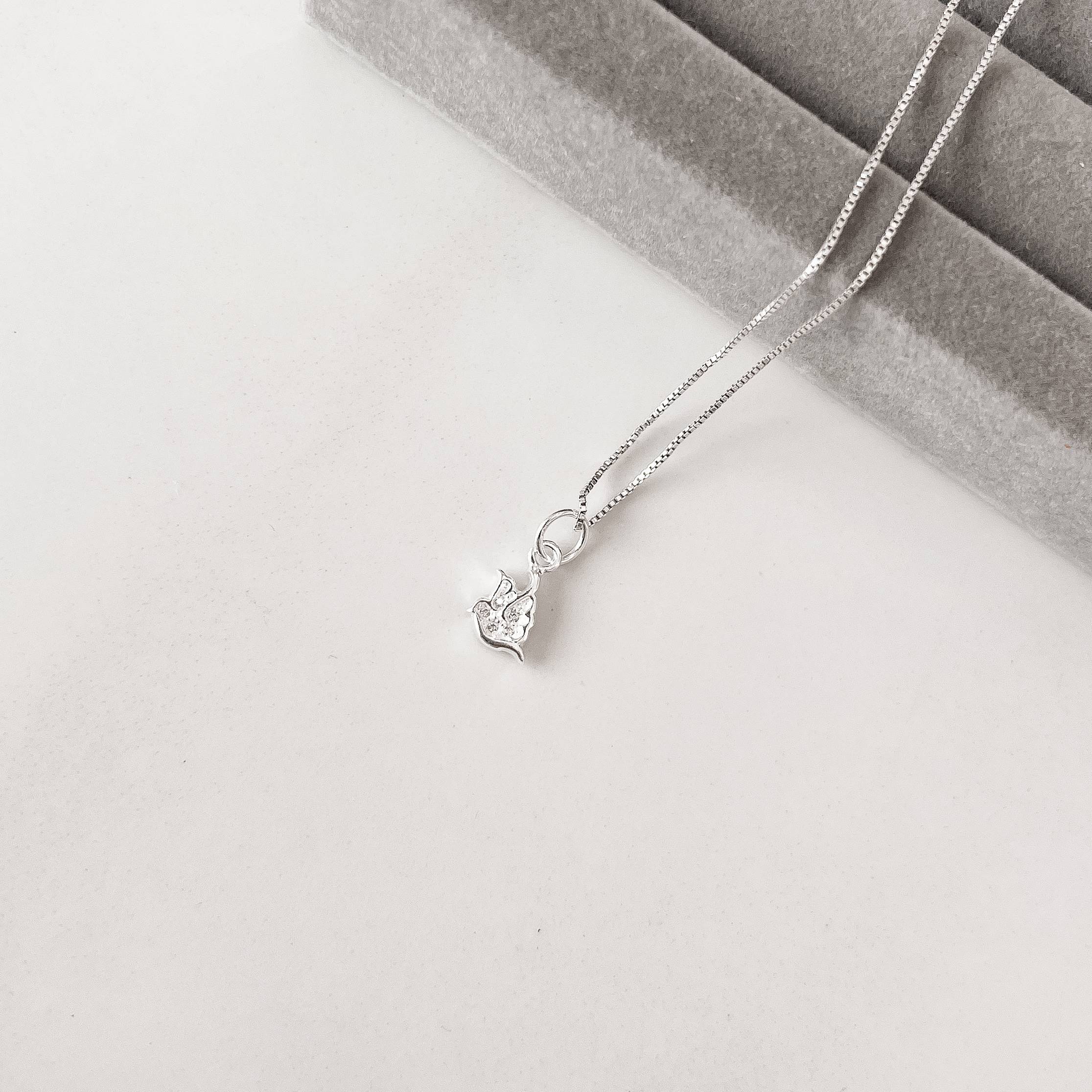 Colar pingente Espírito Santo cravejado 7mm 40cm