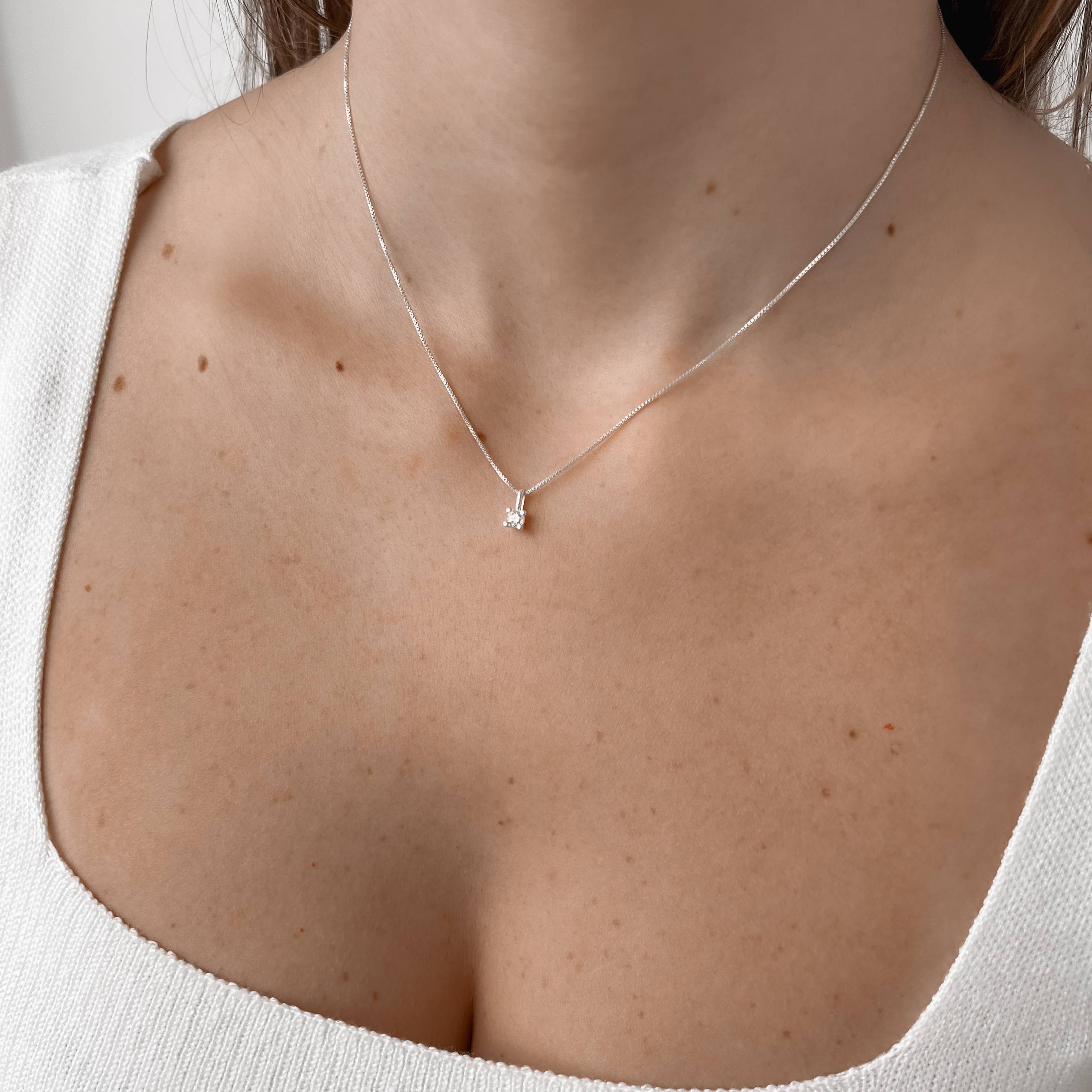 Colar pingente zircônia 3mm 40cm