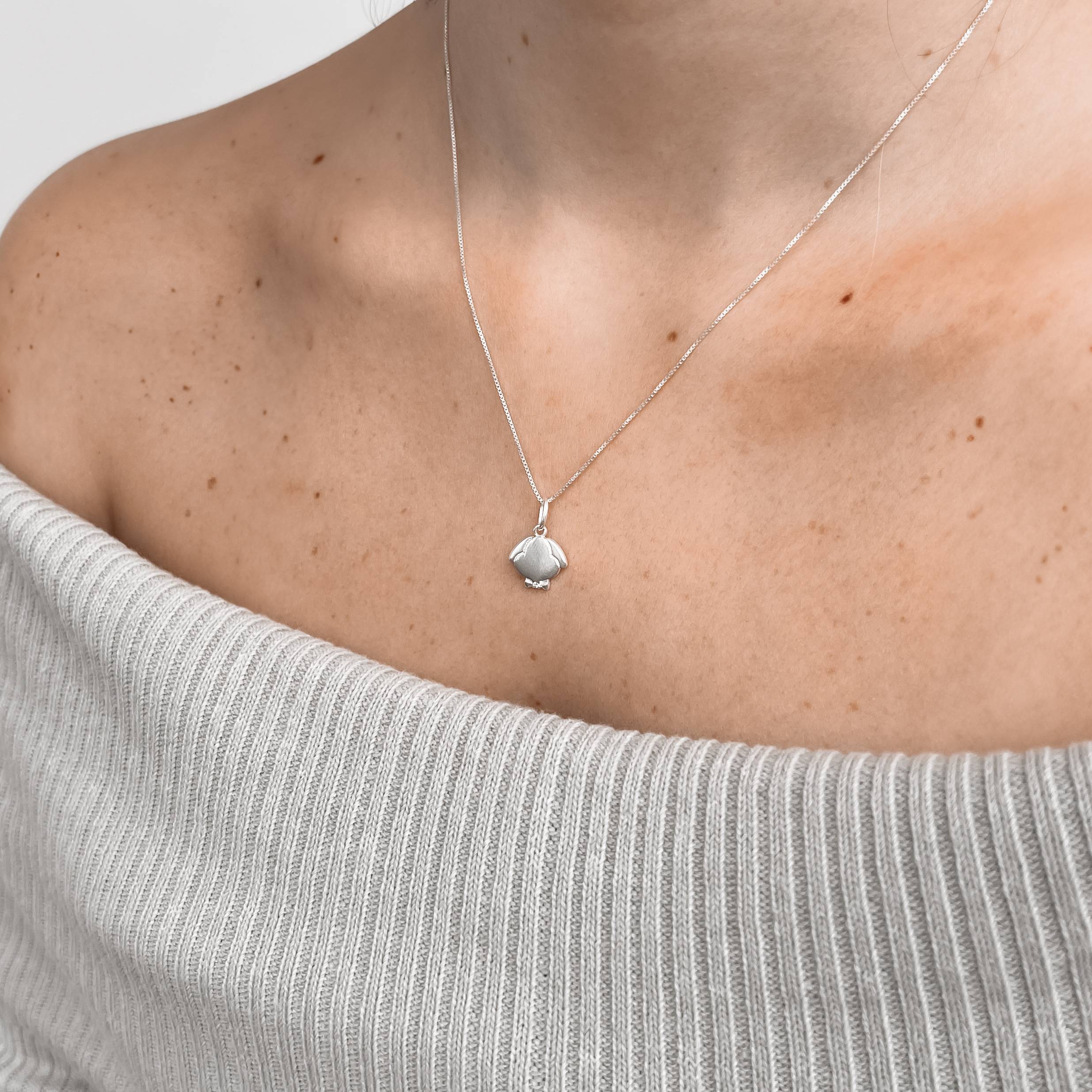 Imagem Secundária Colar pingente cachorro detalhe zircônia 12mm 45cm