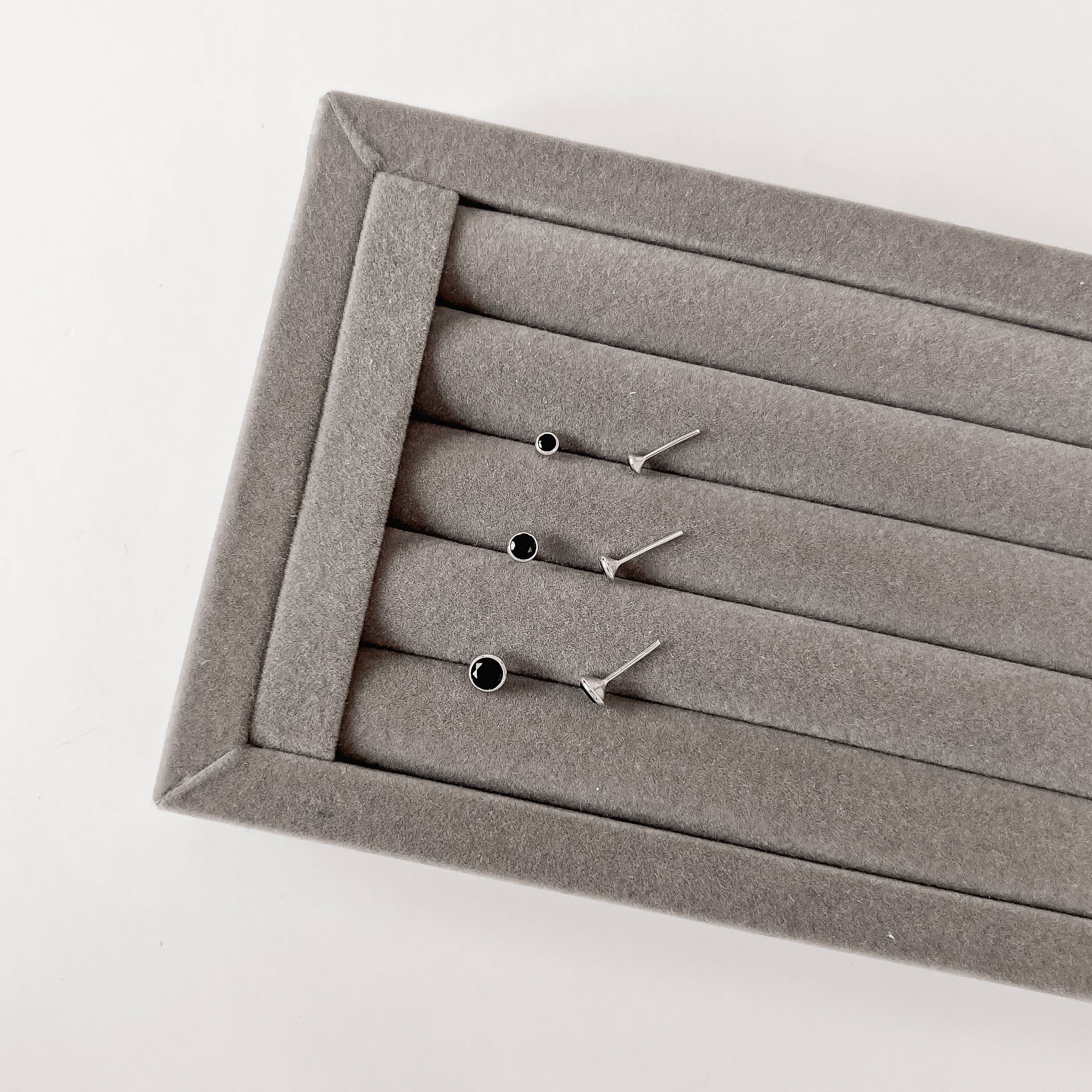 Trio zircônia redonda embutida 3, 4 e 5mm ônix