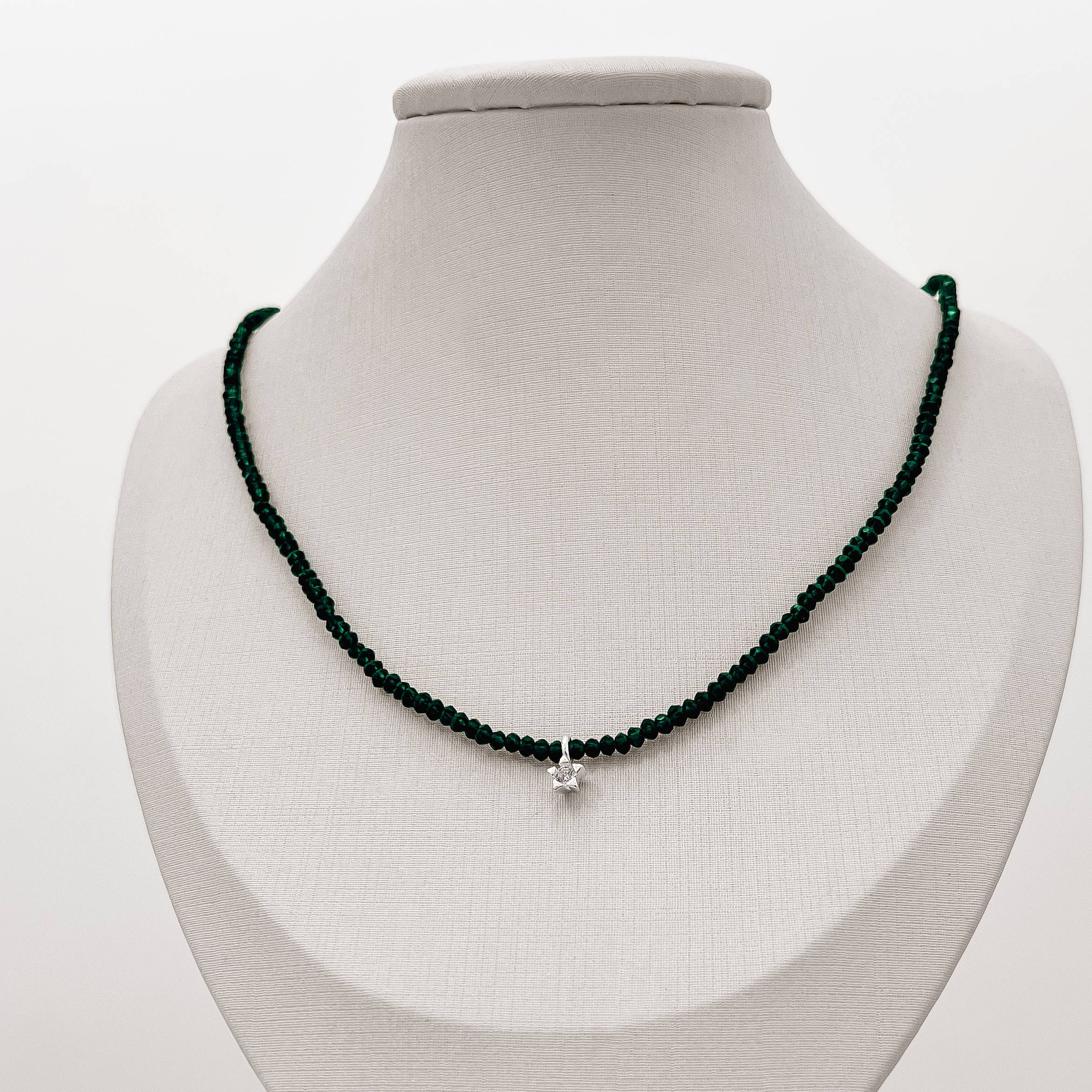 Imagem Secundária Colar cristal esmeralda 3mm pingente estrela com zircônia 5mm 40+5cm